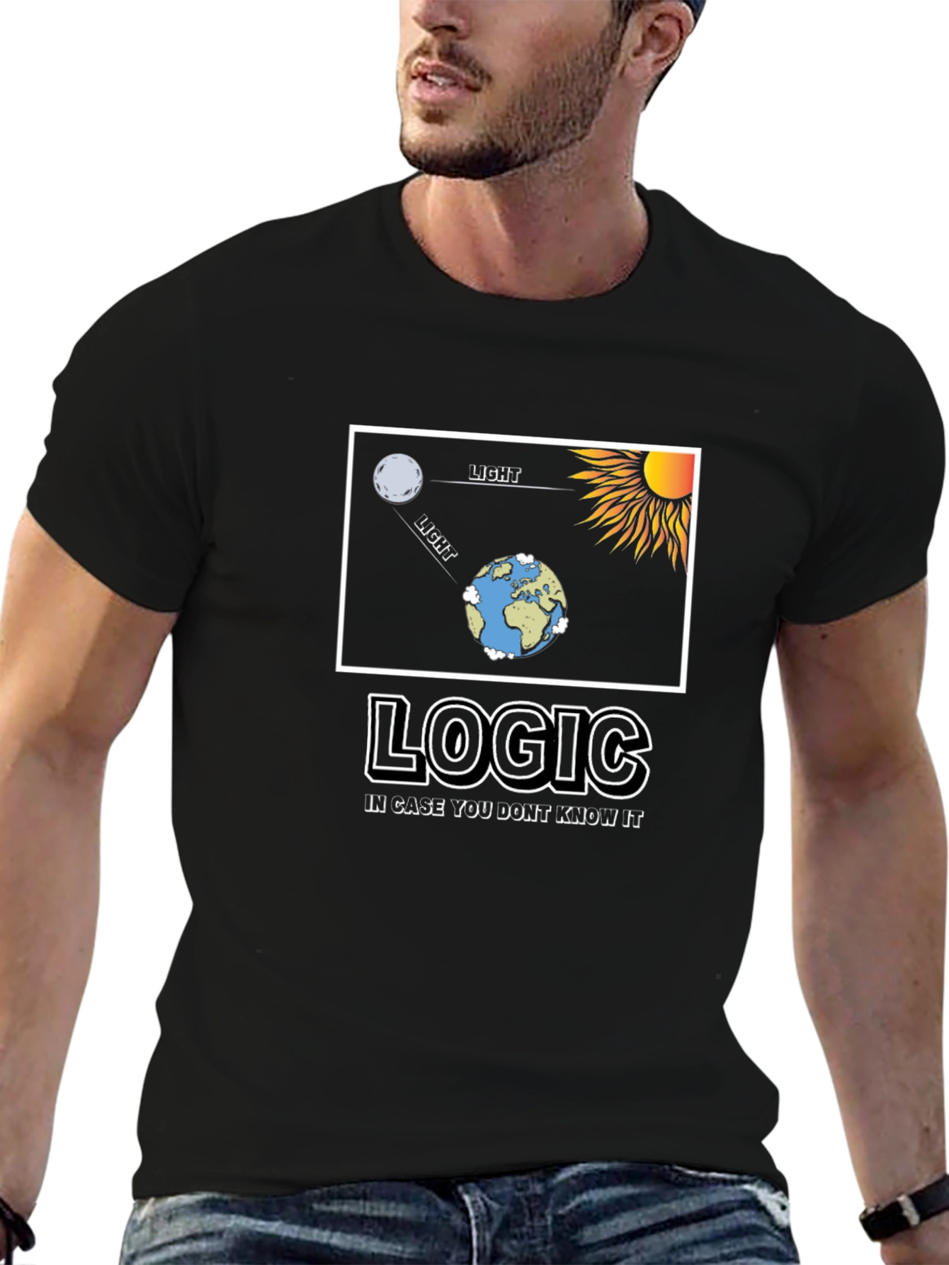 Logic Graphic Print Mens Black T-shirt