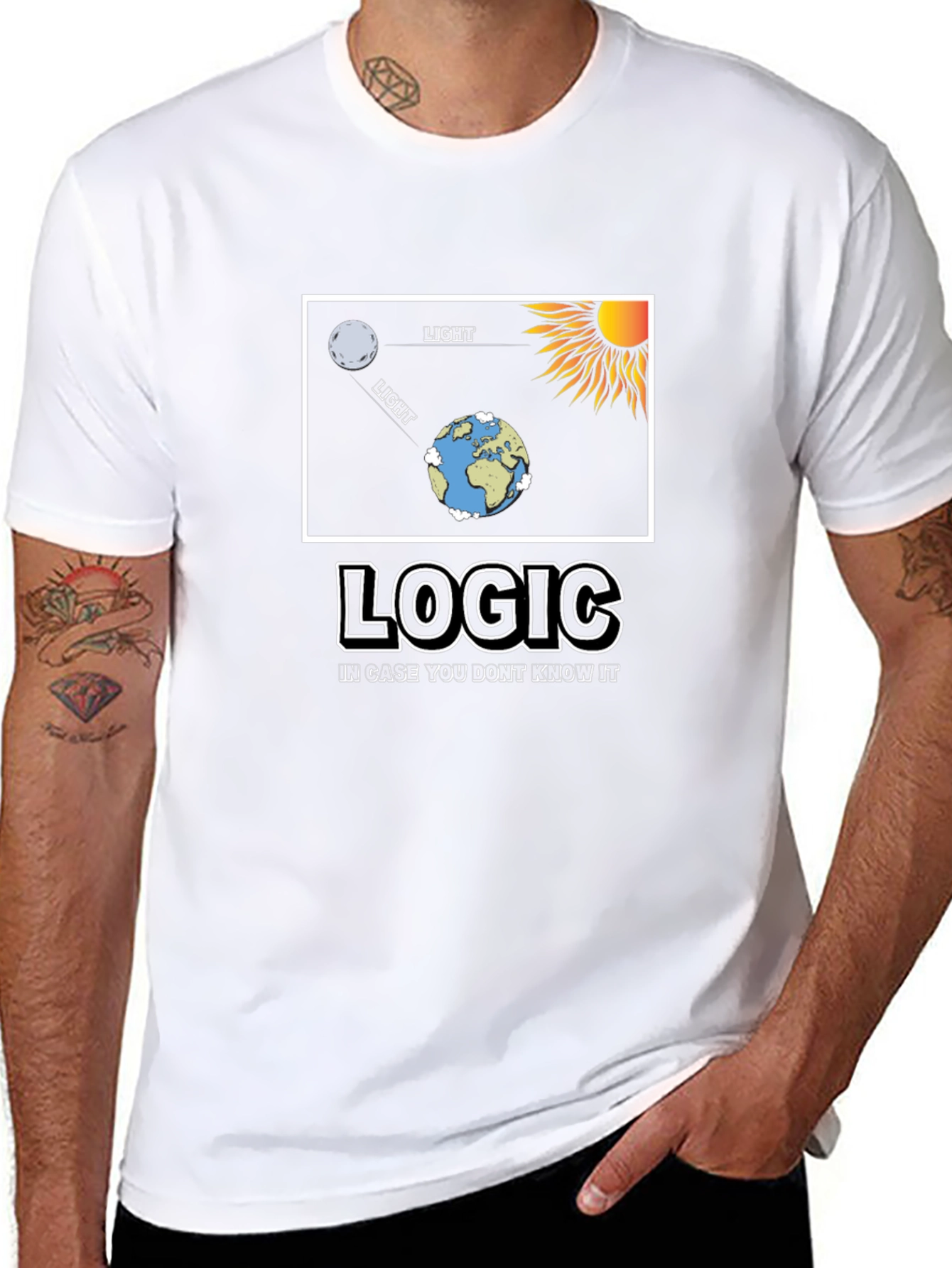 Logic Graphic Print Mens Black T-shirt