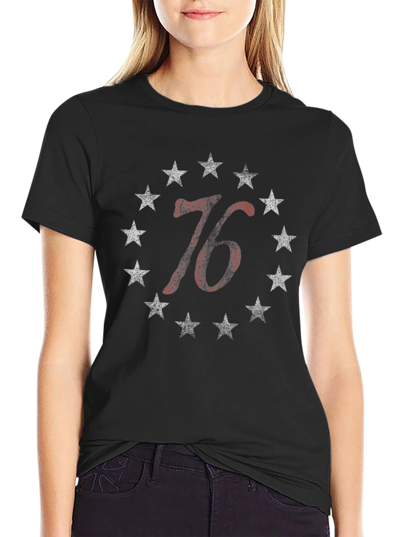 Patriotic 76 Stars Graphic T-Shirt