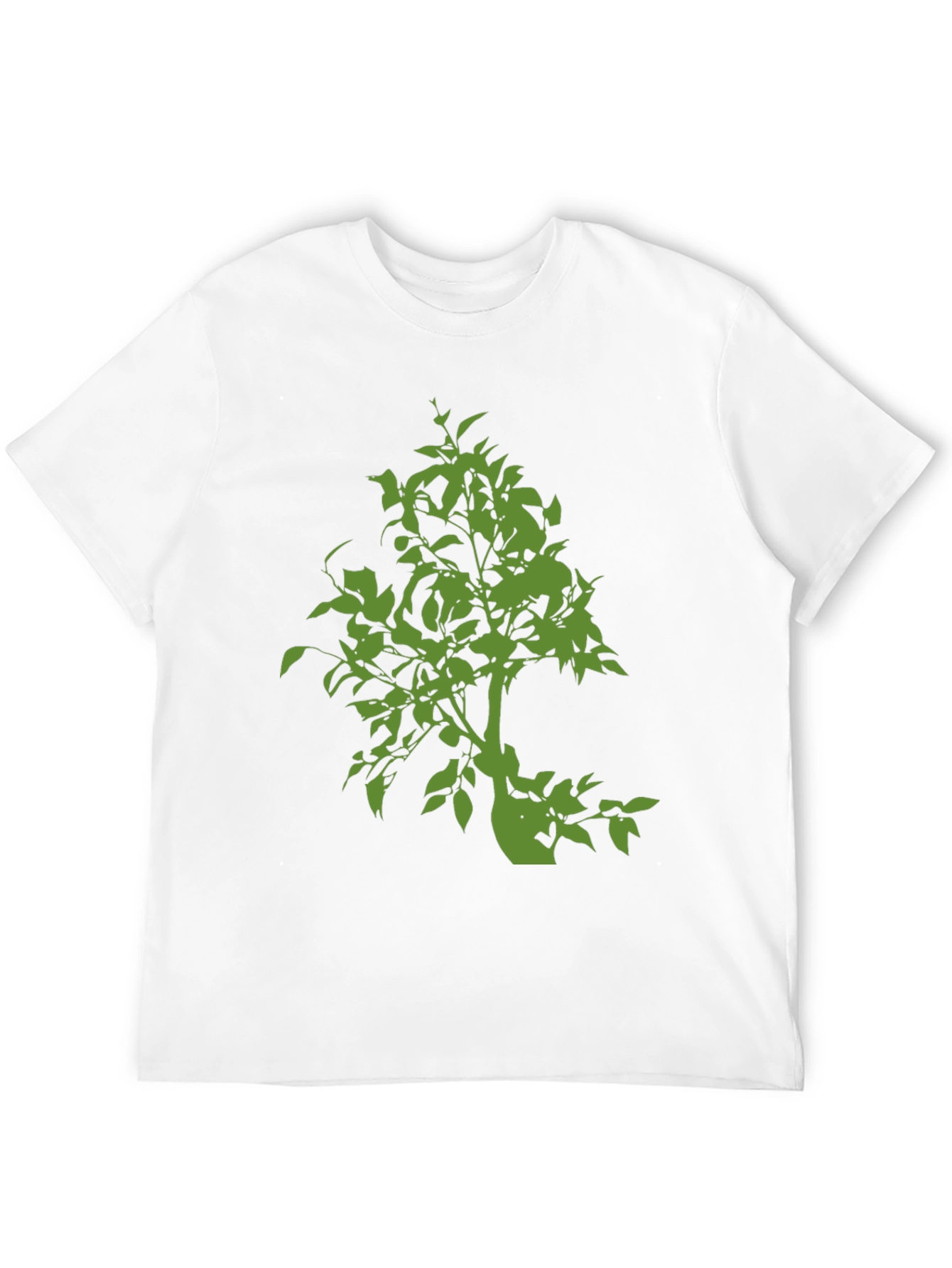 Green Tree Graphic Black T-Shirt