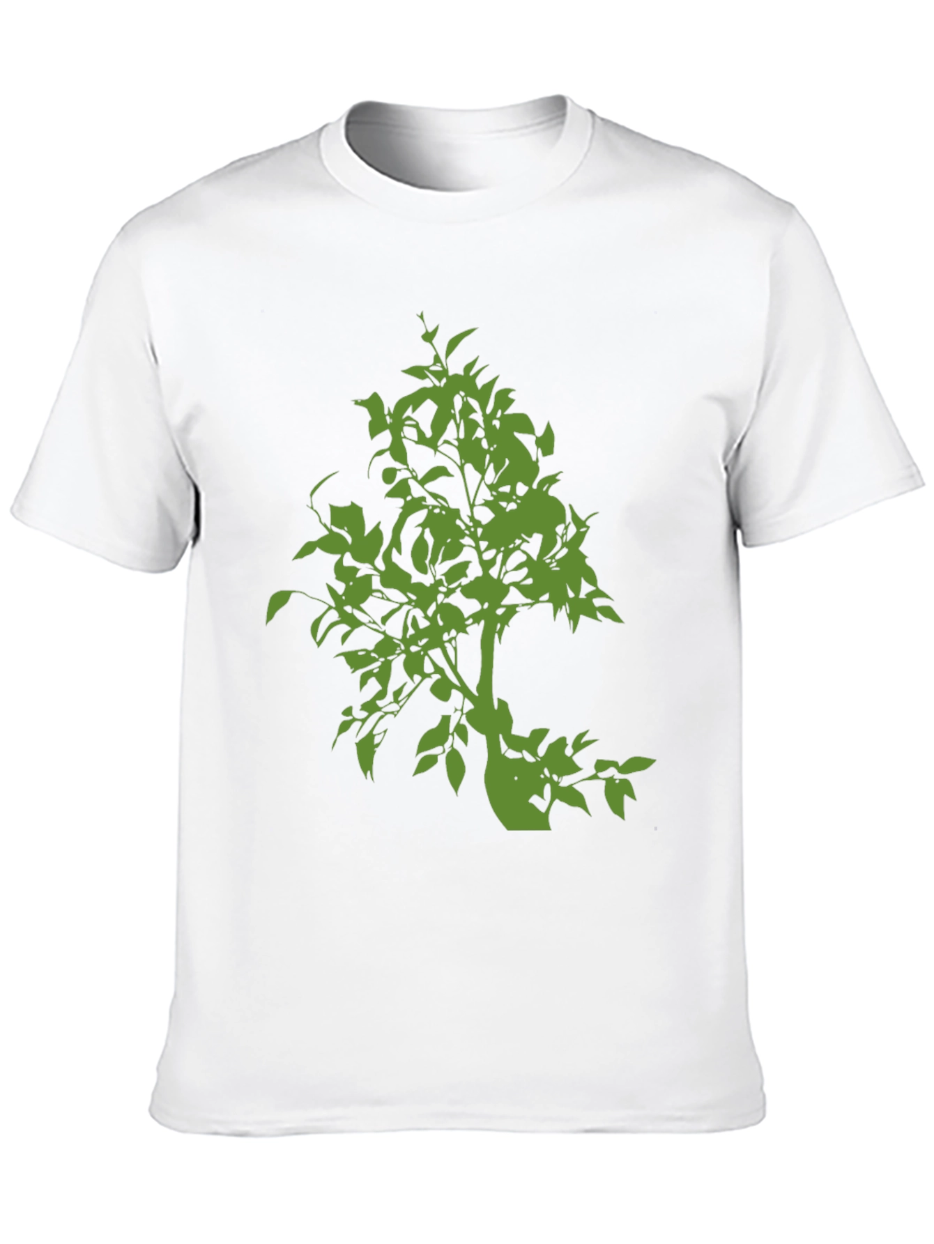 Green Tree Graphic Black T-Shirt