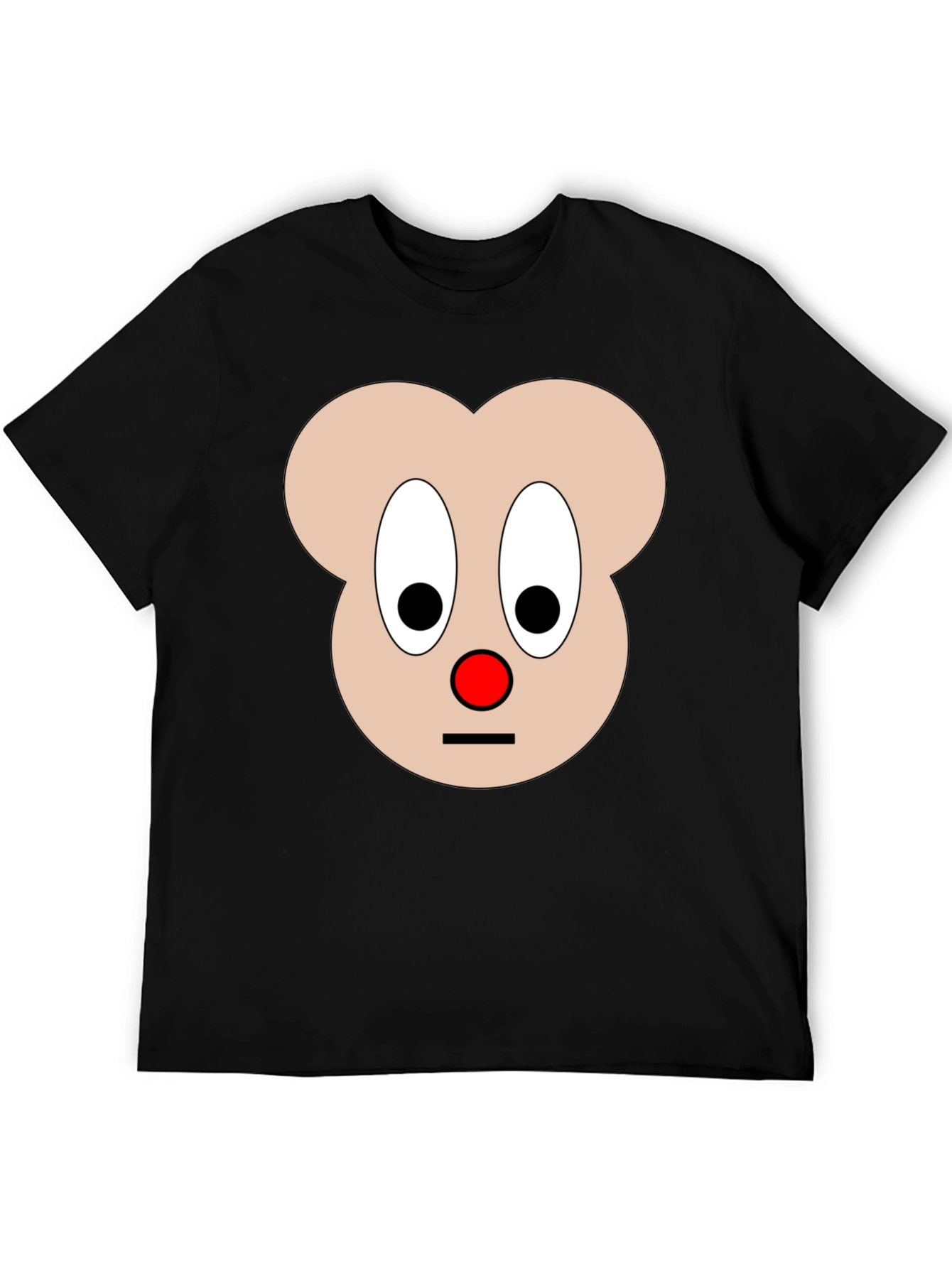 Funny Cartoon Face Graphic T-Shirt - Black