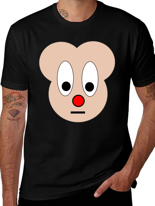 Funny Cartoon Face Graphic T-Shirt - Black