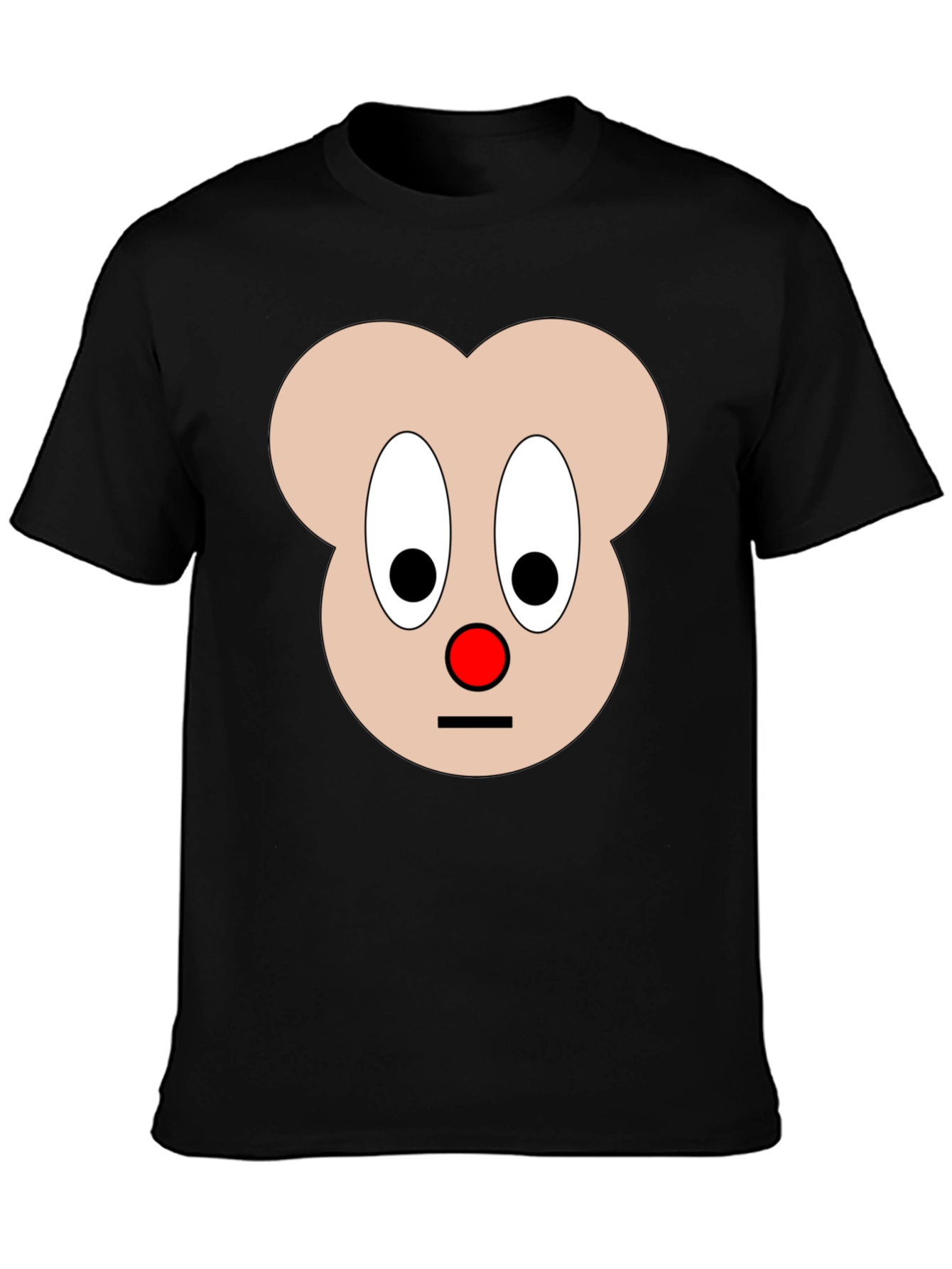 Funny Cartoon Face Graphic T-Shirt - Black