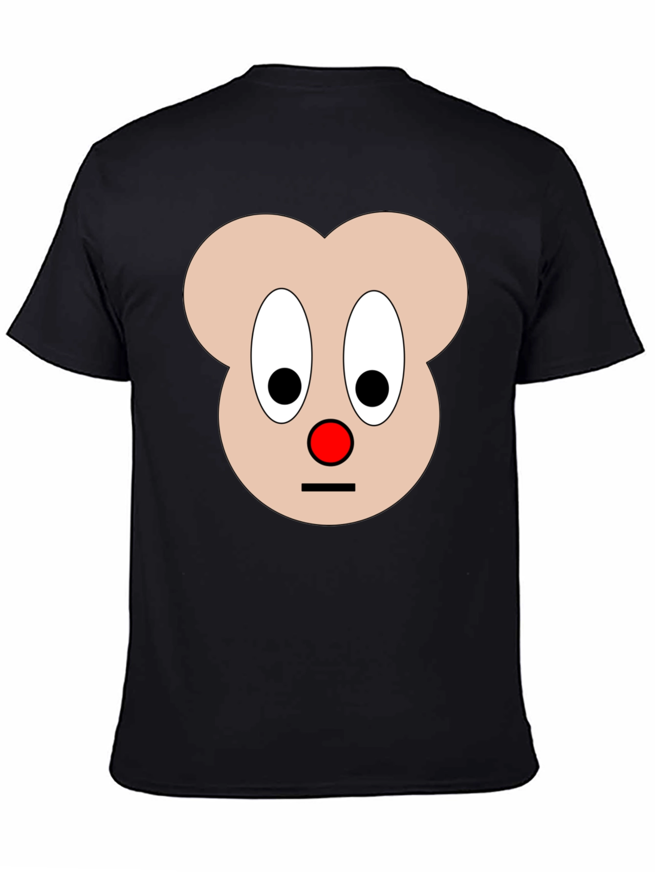 Funny Cartoon Face Graphic T-Shirt - Black