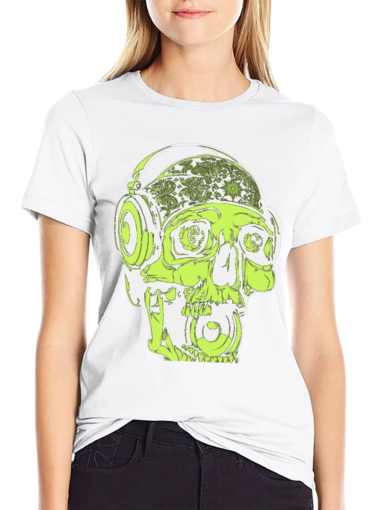 Skull Headphone Graphic T-Shirt