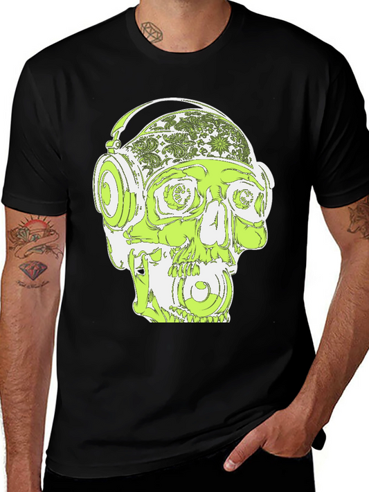 Skull Headphone Graphic T-Shirt