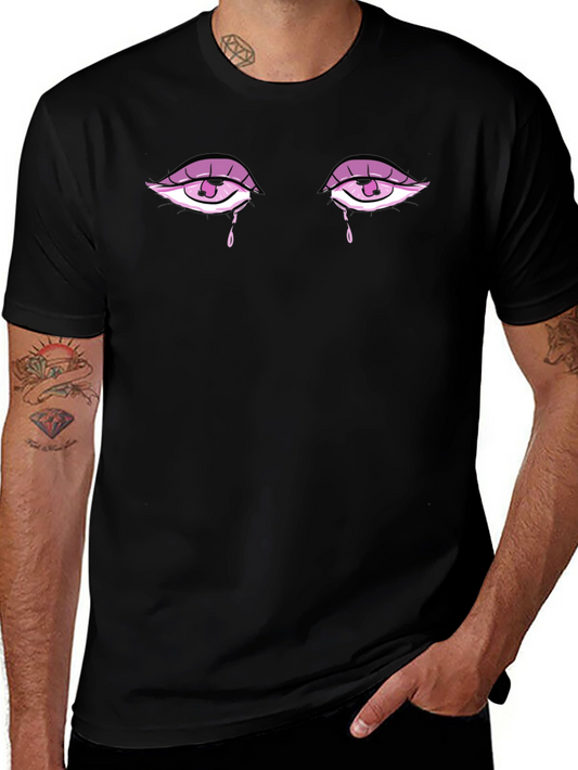 Teary Eyes Graphic Tee - Stylish Unisex Black T-Shirt