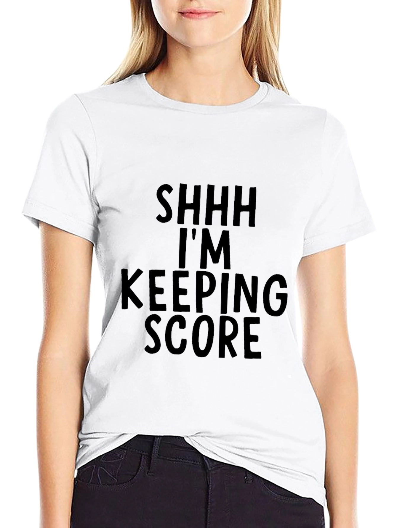 Shhh Im Keeping Score Black T-Shirt