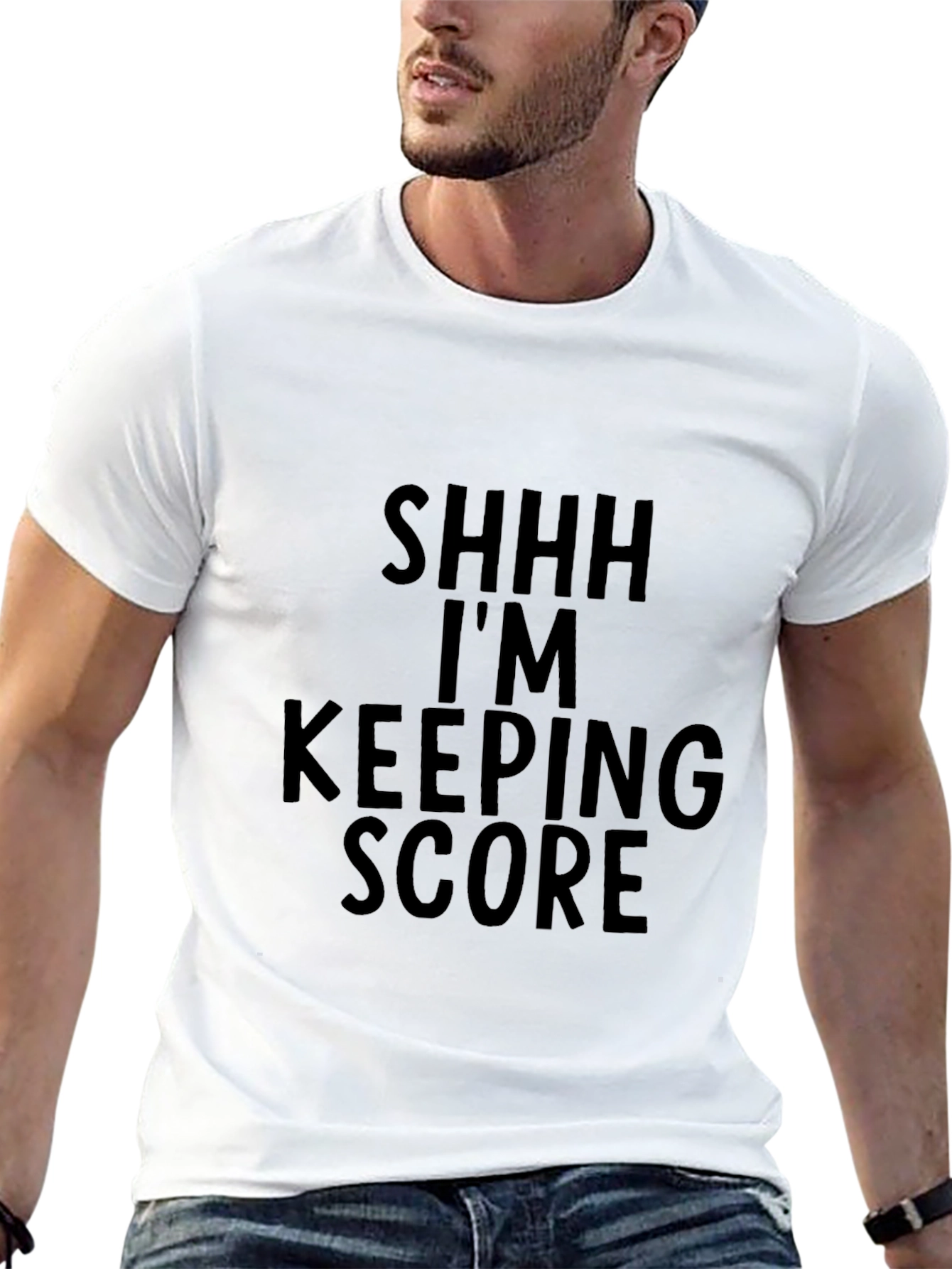 Shhh Im Keeping Score Black T-Shirt