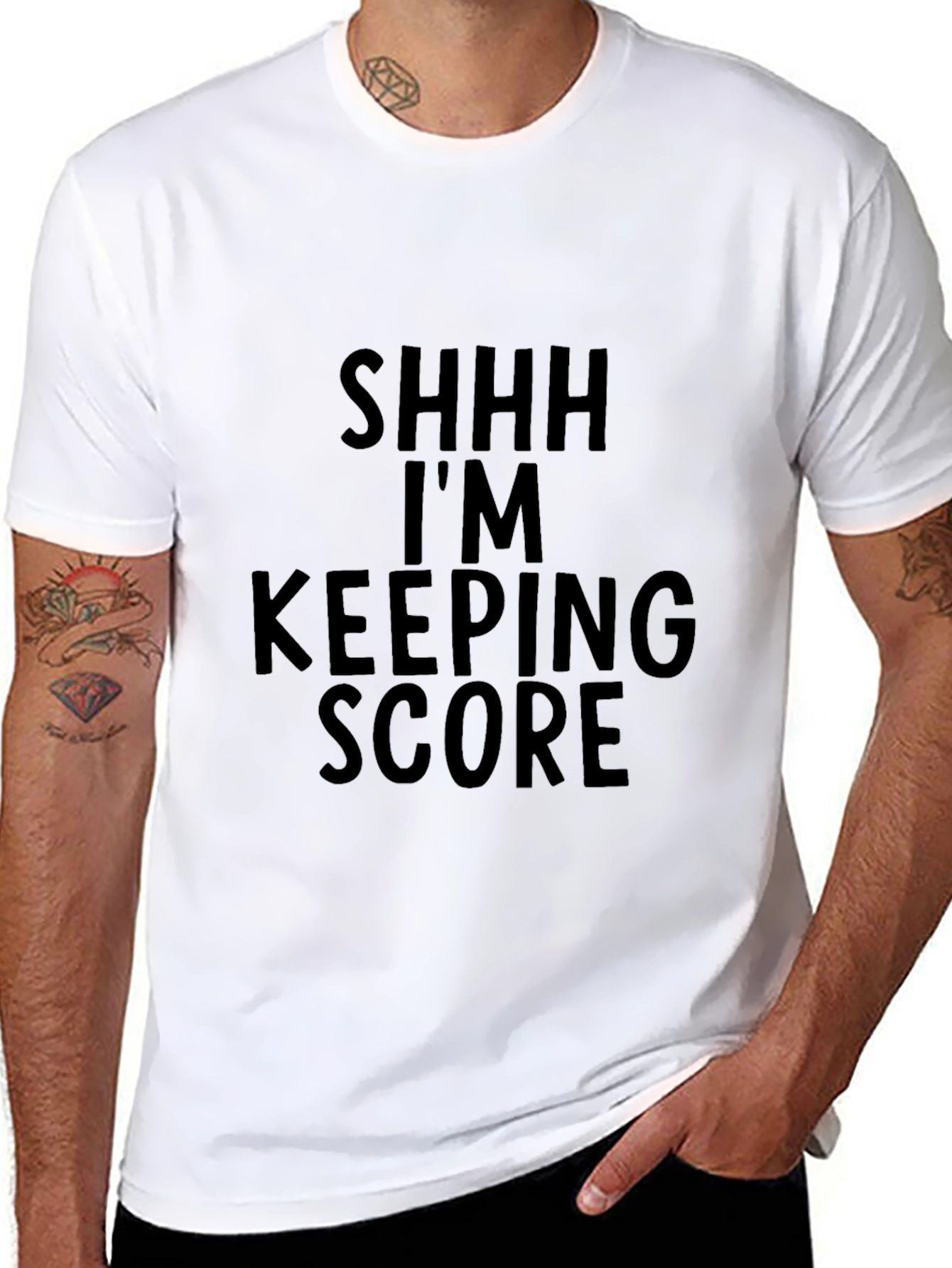 Shhh Im Keeping Score Black T-Shirt