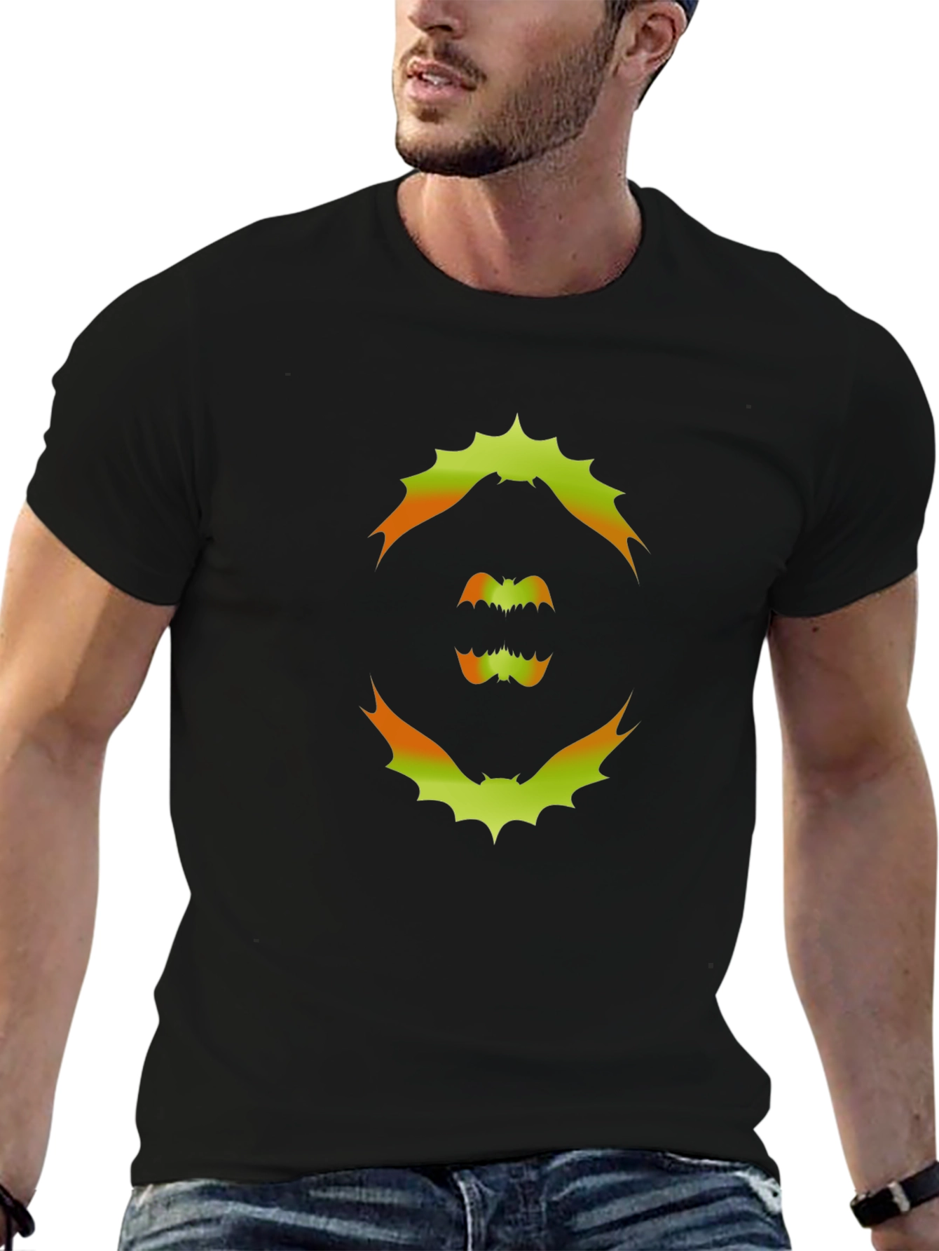 Spooky Bat Graphic T-Shirt - Halloween Ready!
