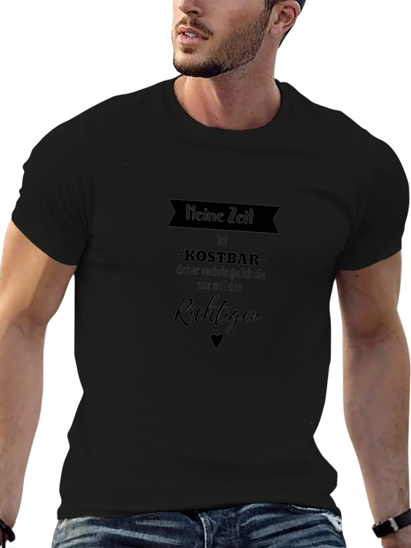 Meine Zeit is Kostbar T-Shirt - Mens Black Tee