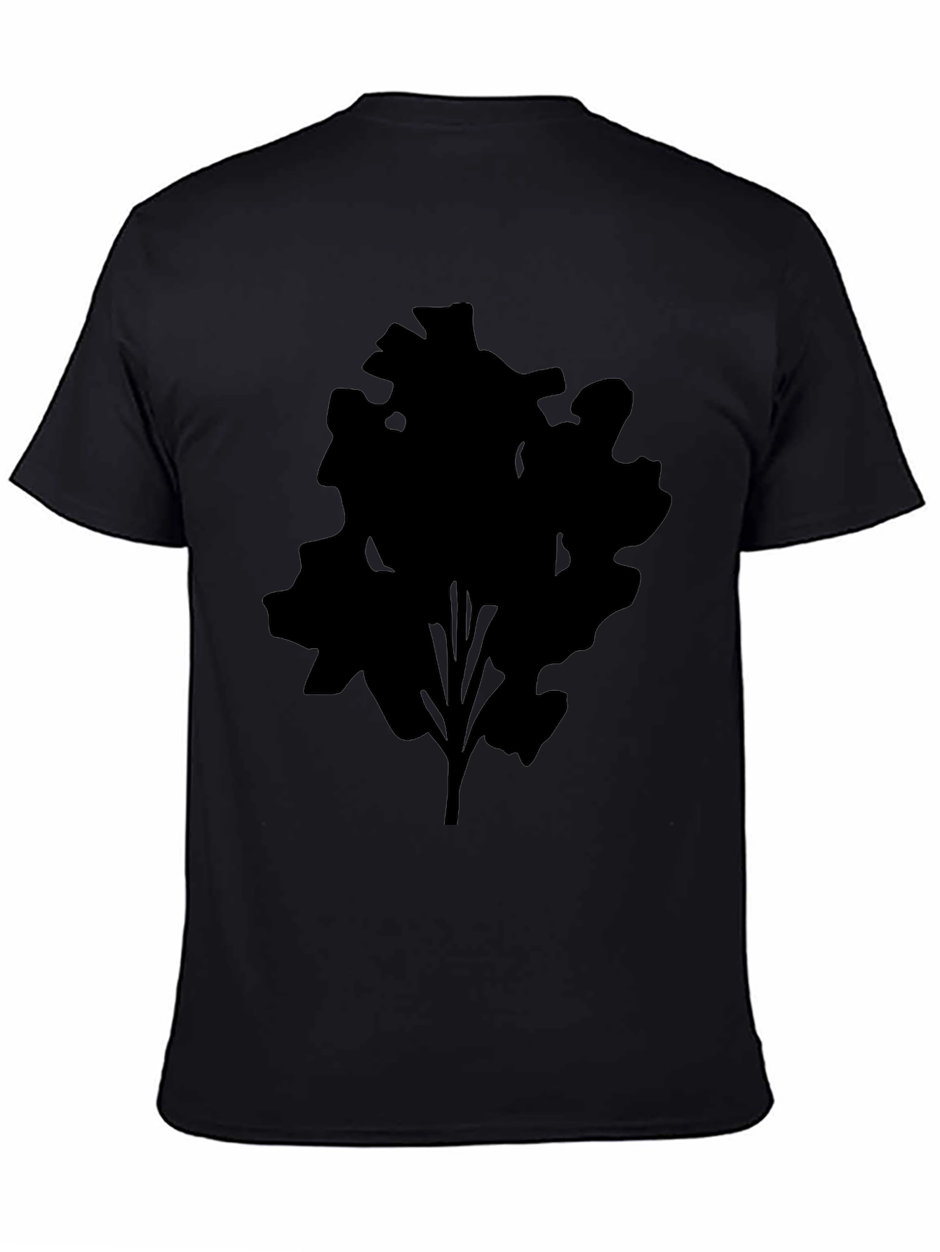 Mens Black T-Shirt with Abstract Tree Silhouette Design