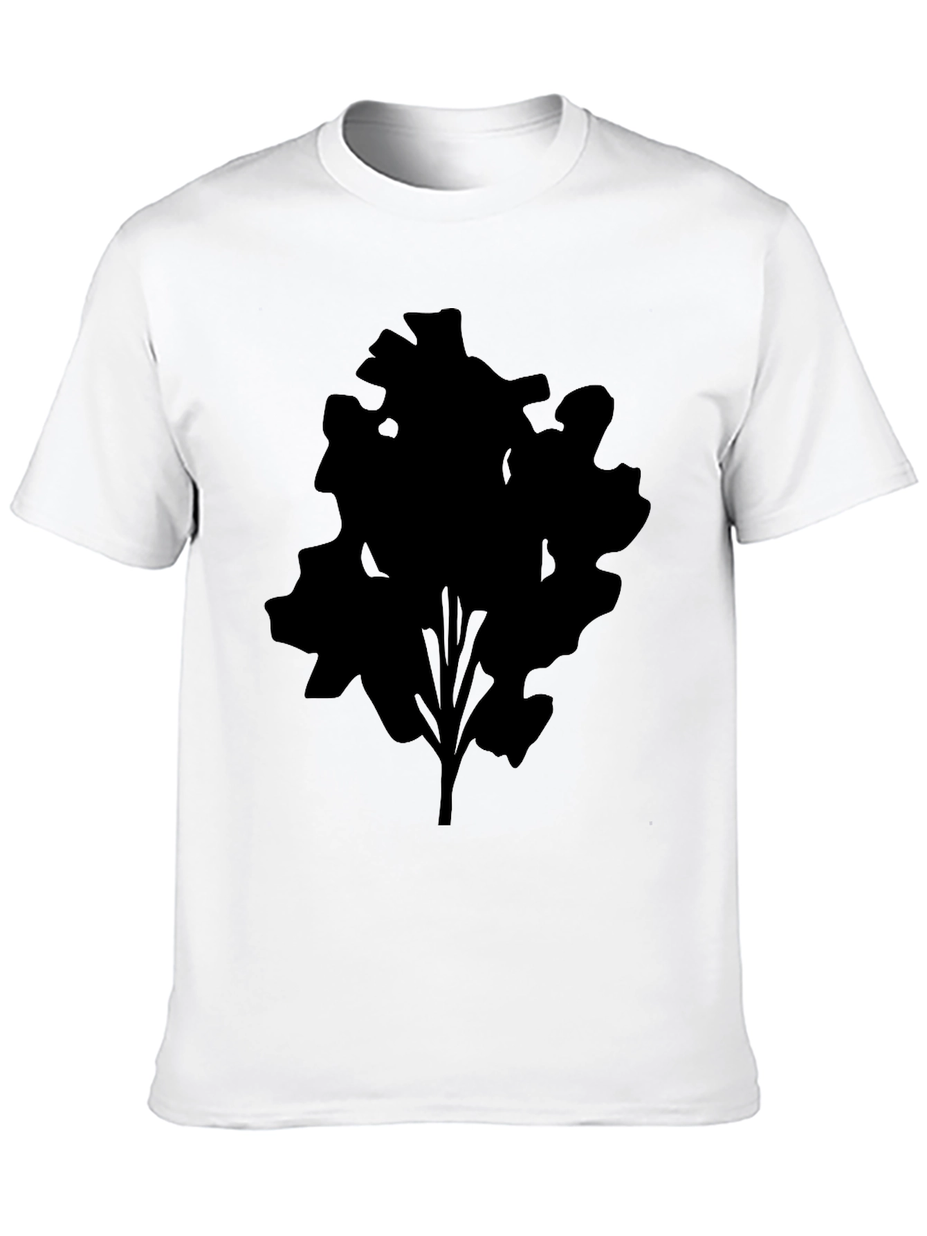 Mens Black T-Shirt with Abstract Tree Silhouette Design