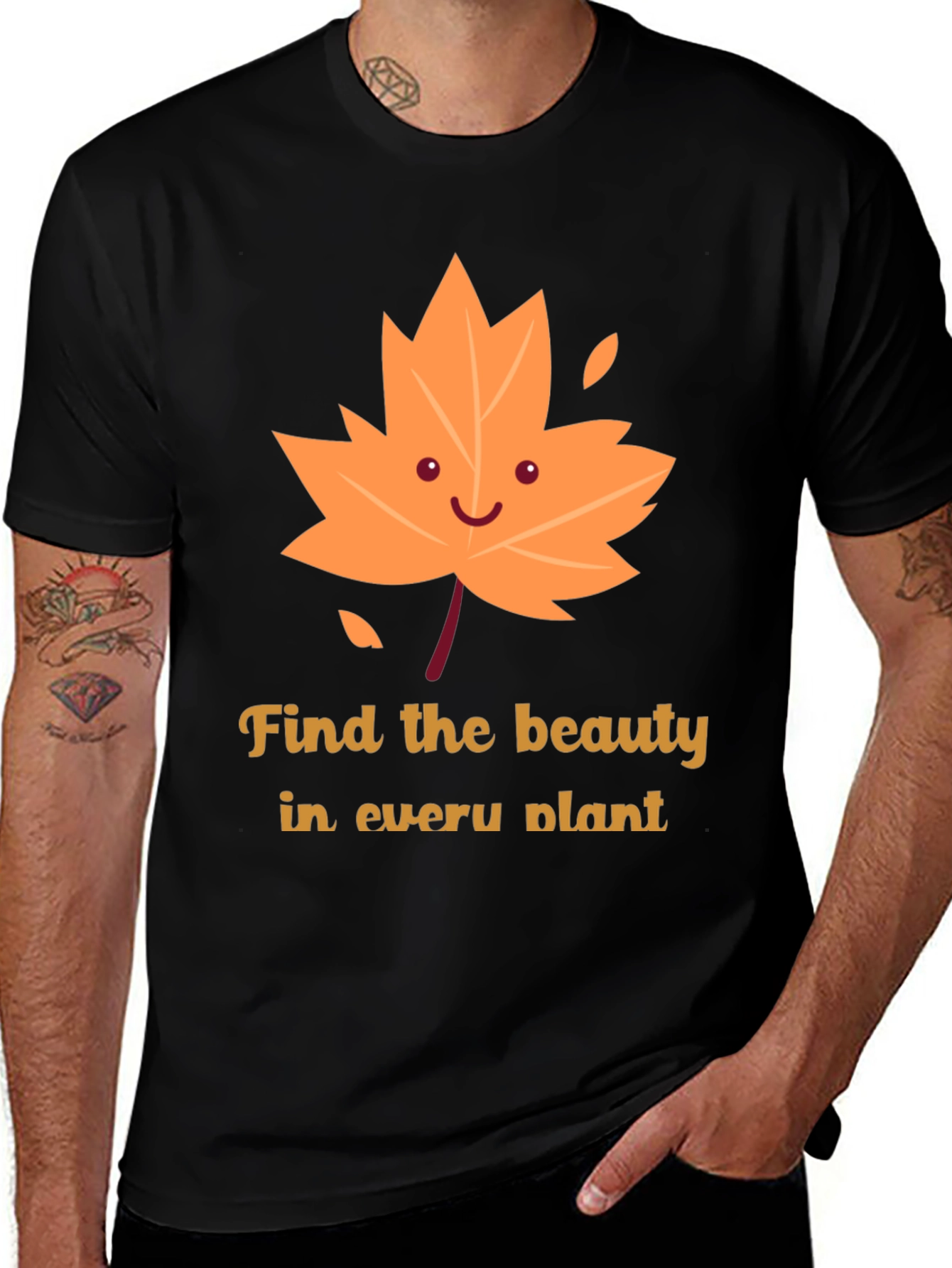 Cute Autumn Leaf Graphic T-Shirt