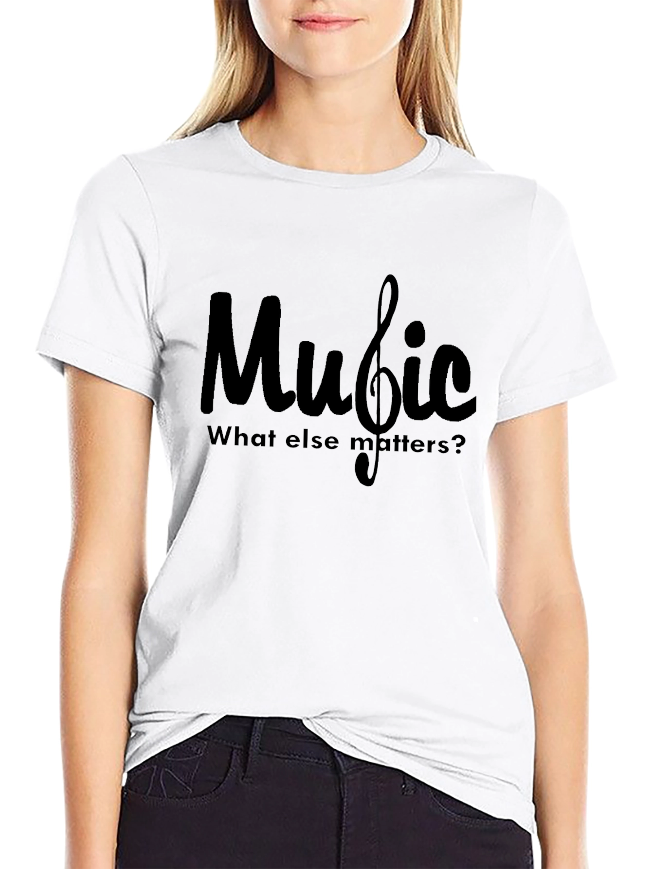 Music Lovers Black Graphic Tee - What Else Matters?