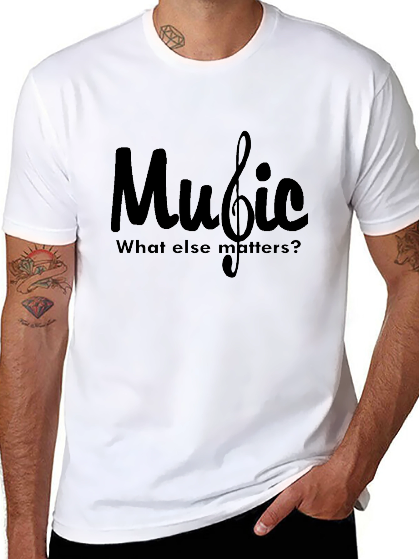 Music Lovers Black Graphic Tee - What Else Matters?