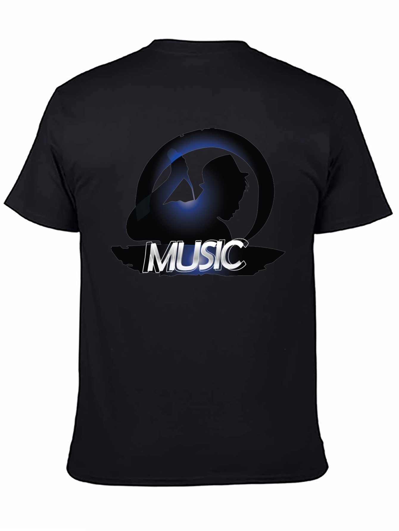 Music Silhouette Graphic Tee - Cool Design