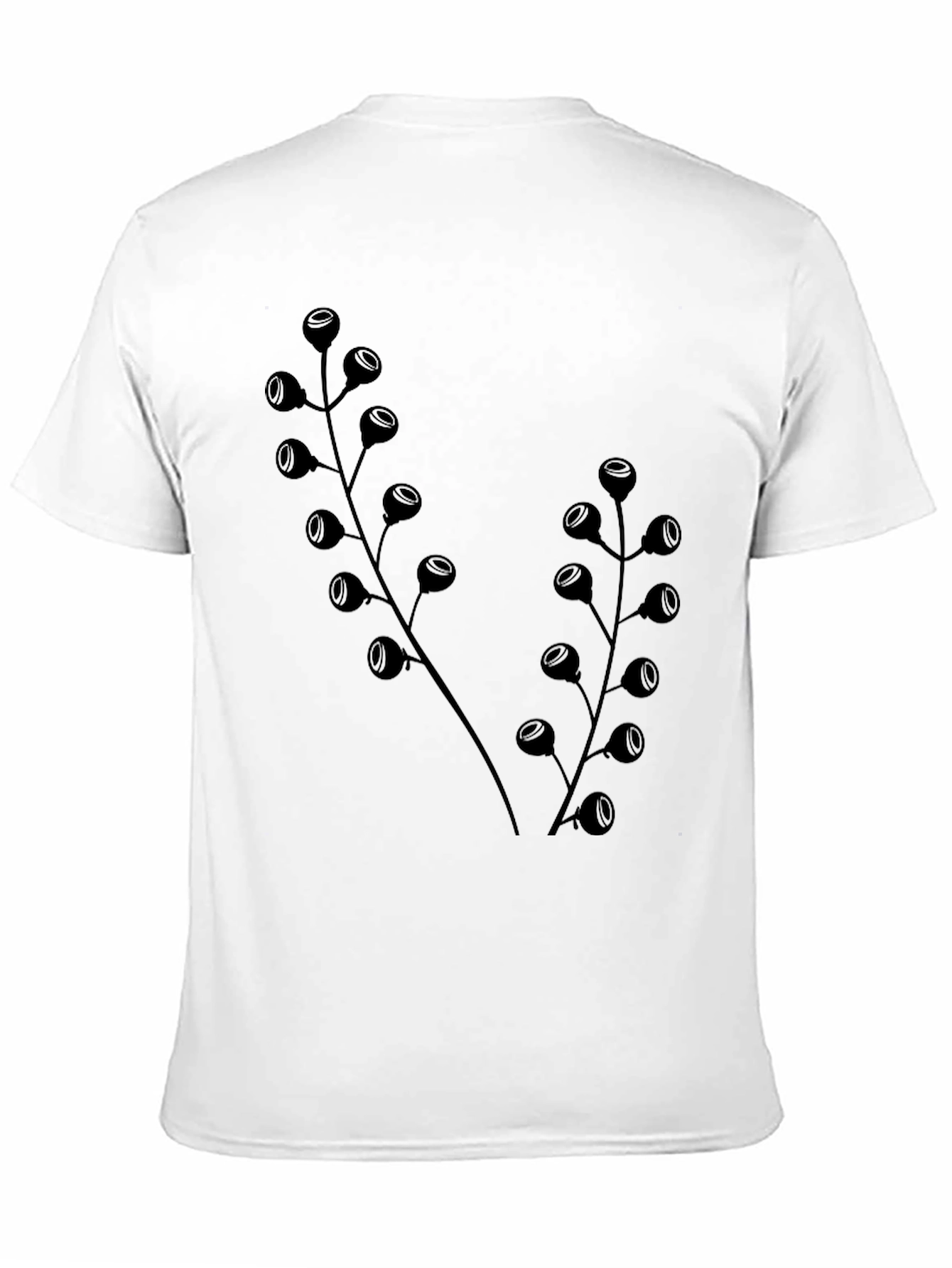 Botanical Black T-Shirt - Modern Plant Design