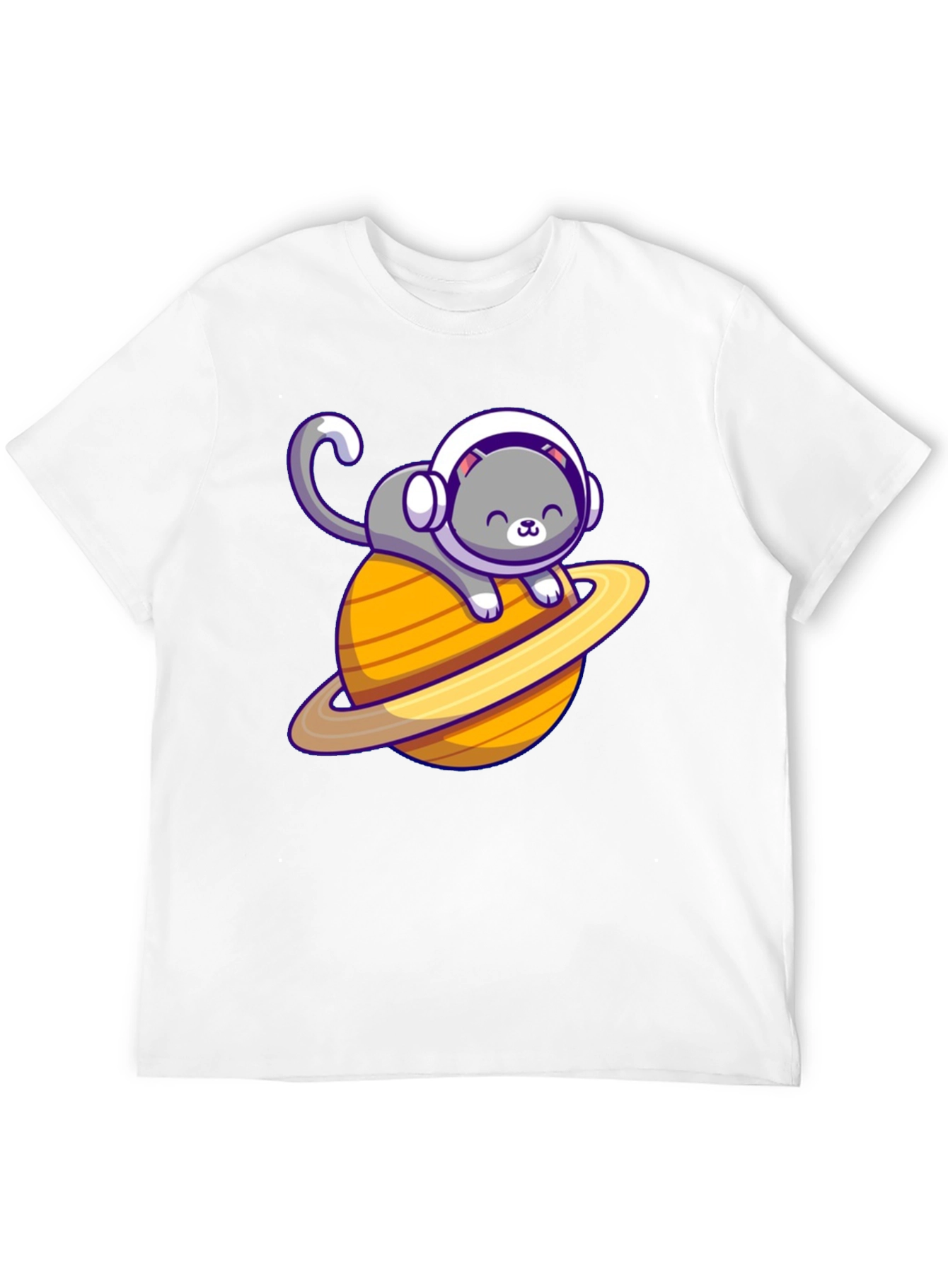 Space Cat T-Shirt - Saturn Planet