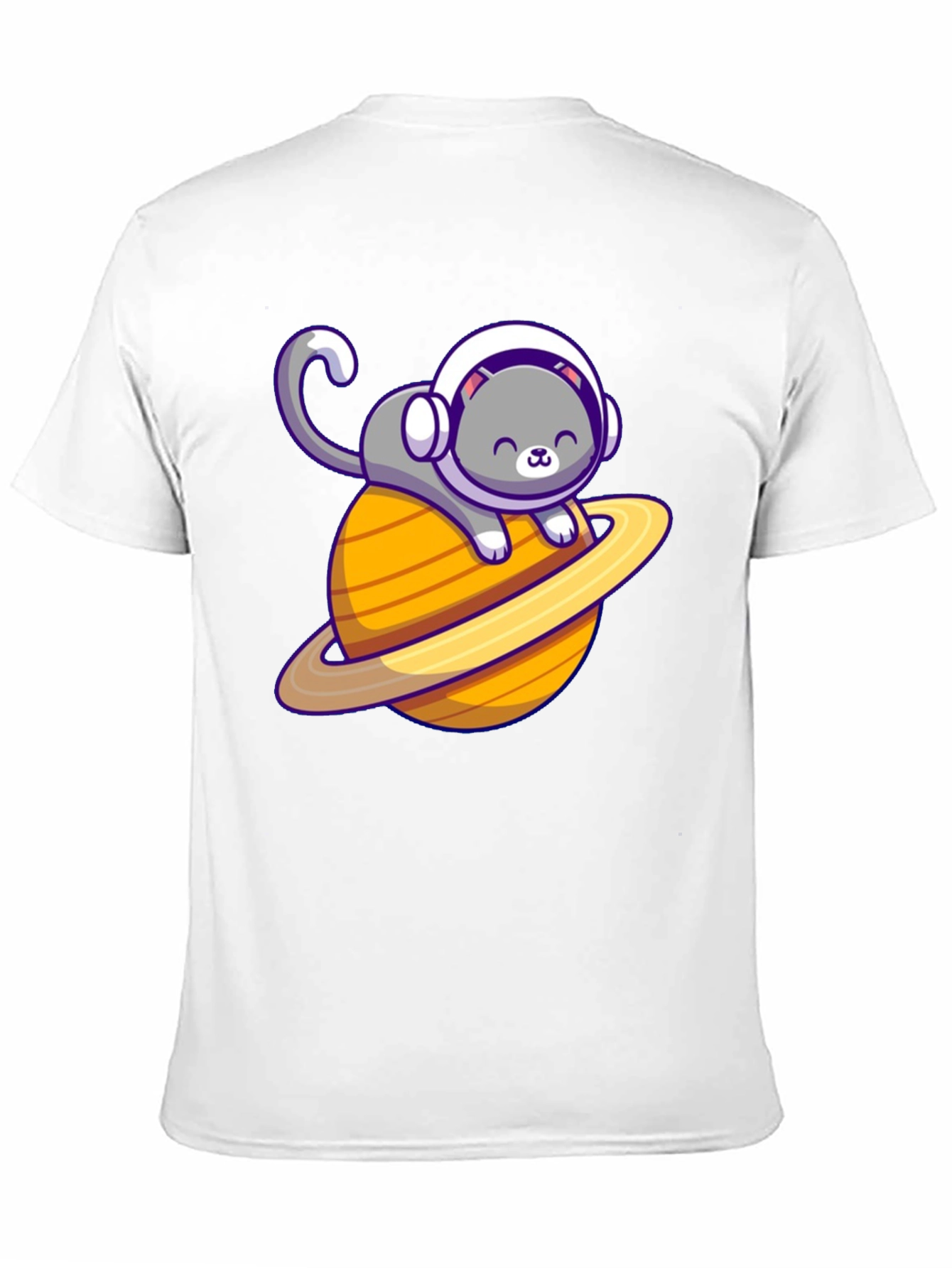 Space Cat T-Shirt - Saturn Planet