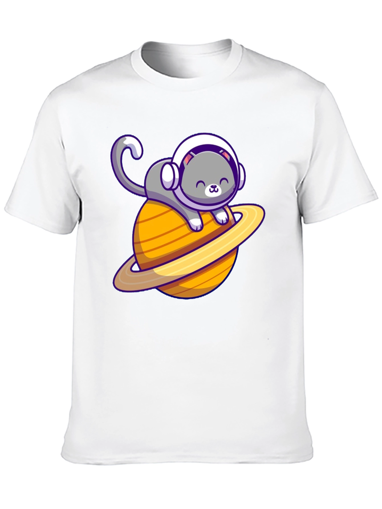 Space Cat T-Shirt - Saturn Planet