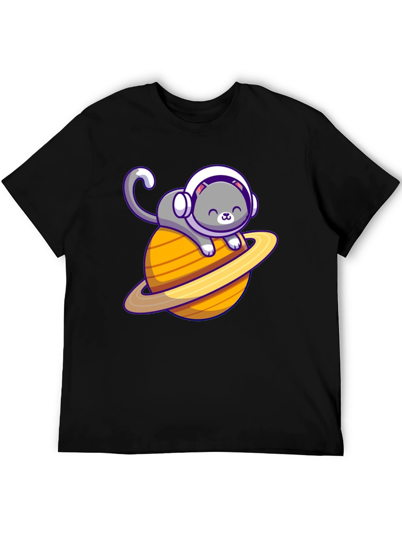 Space Cat T-Shirt - Saturn Planet