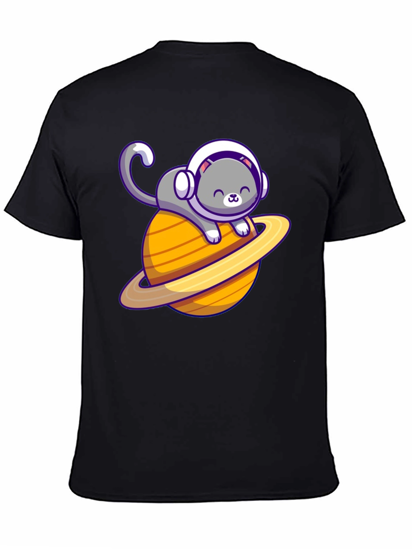 Space Cat T-Shirt - Saturn Planet