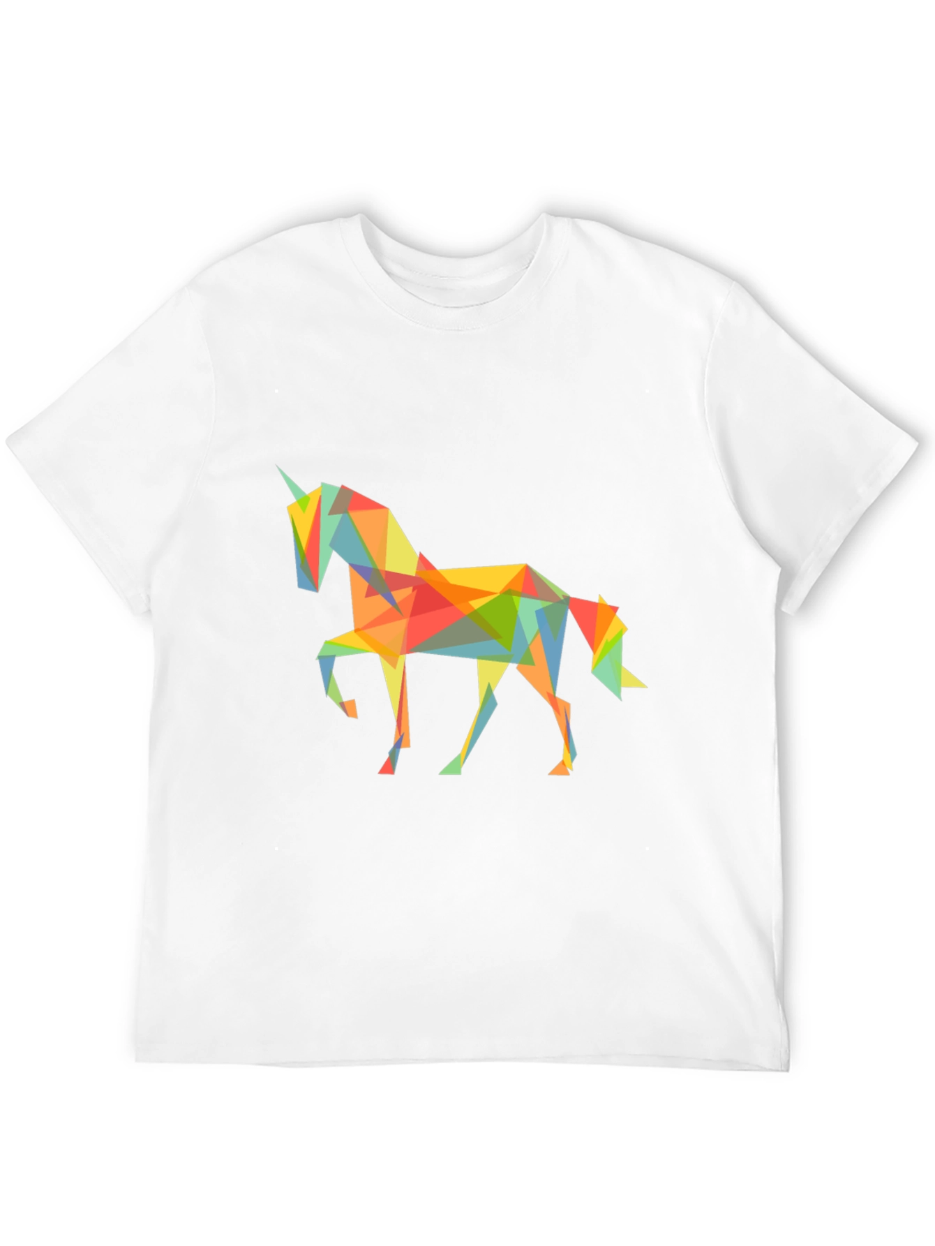 Geometric Unicorn Graphic Tee - Black