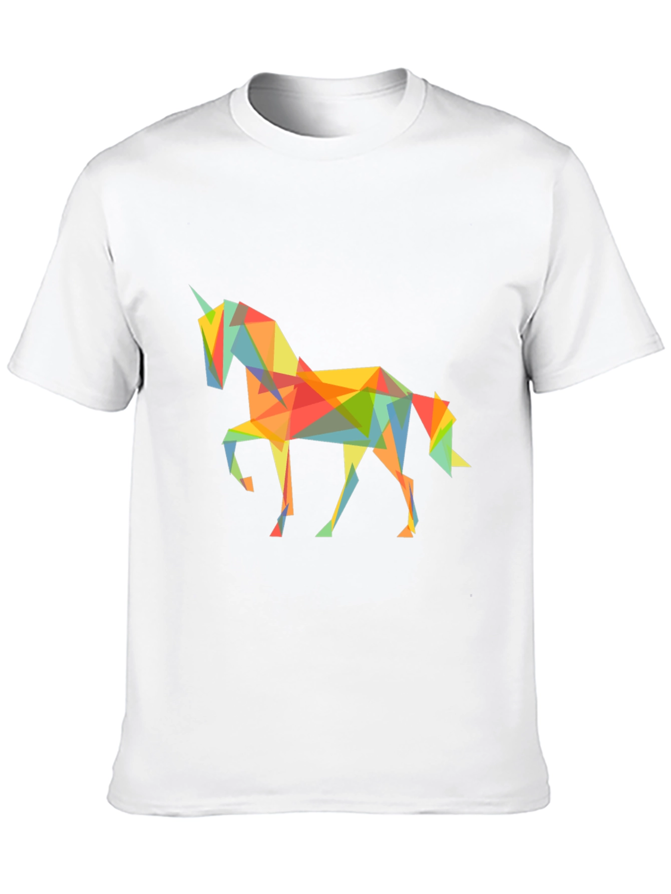 Geometric Unicorn Graphic Tee - Black