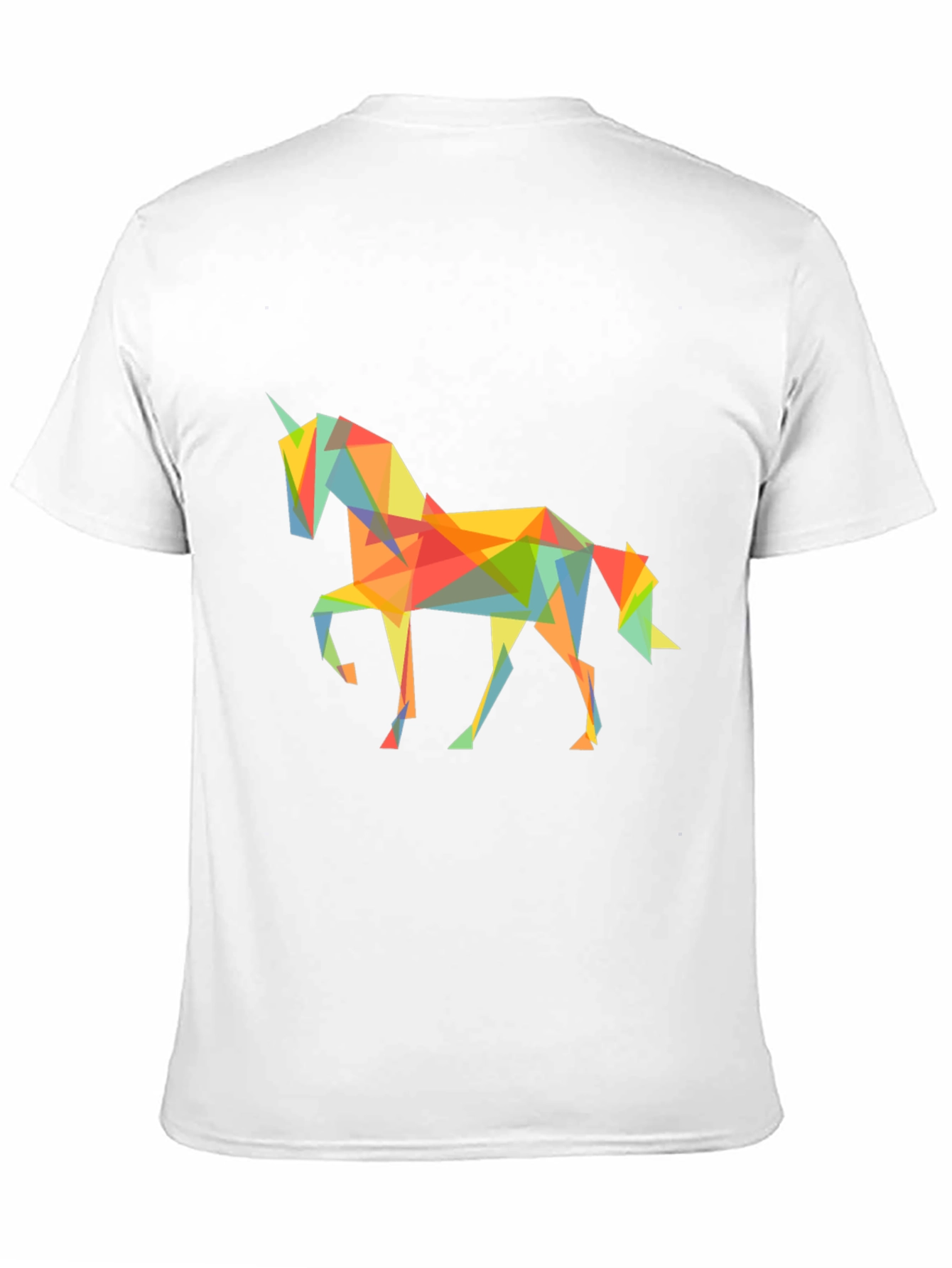 Geometric Unicorn Graphic Tee - Black