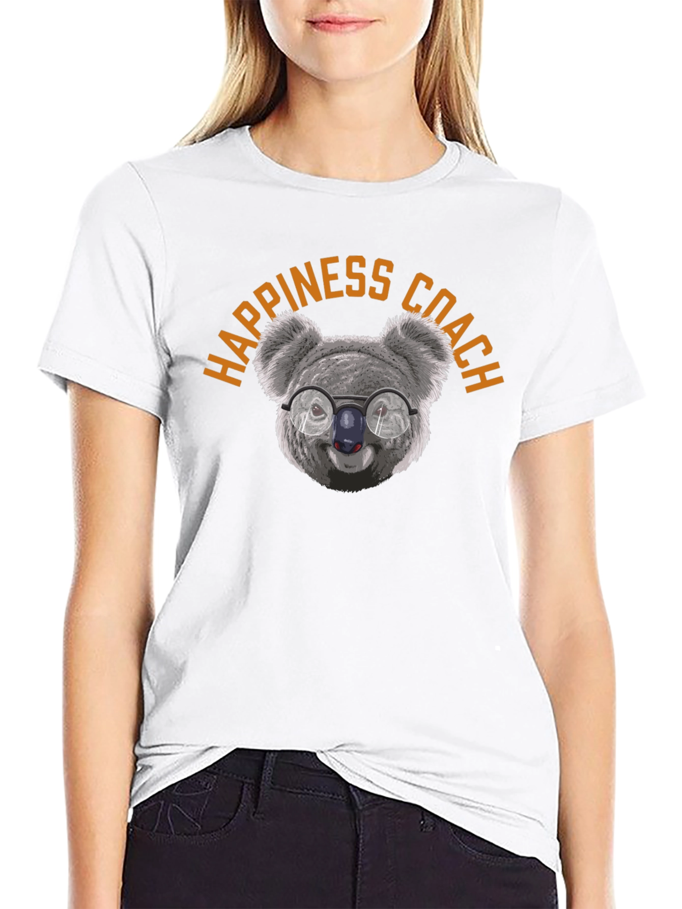 Happiness Coach Koala Graphic Tee - Black