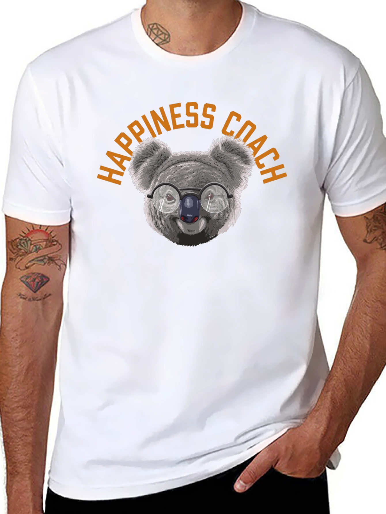 Happiness Coach Koala Graphic Tee - Black