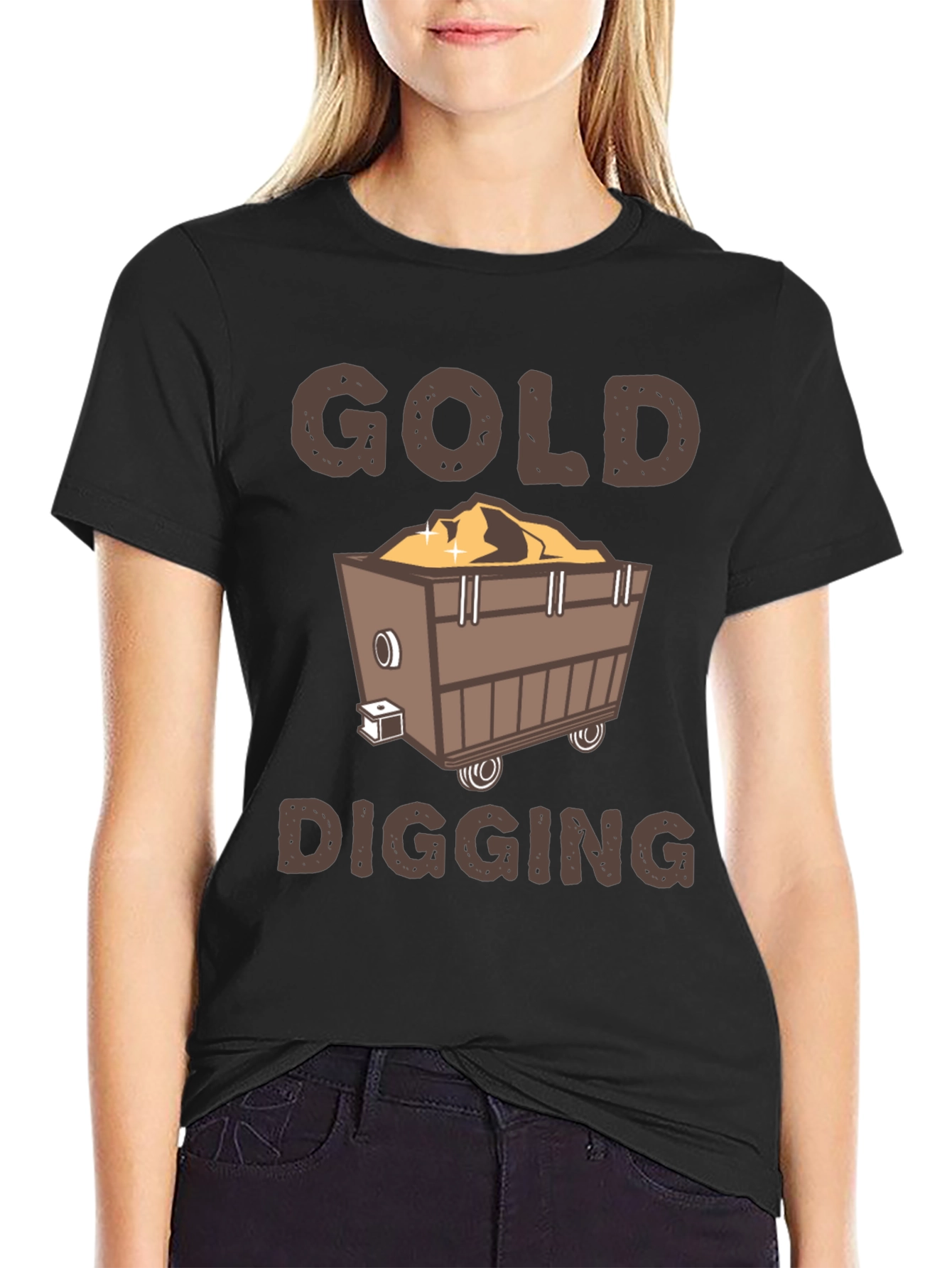 Gold Digging T-Shirt - Miner Cartoon Tee