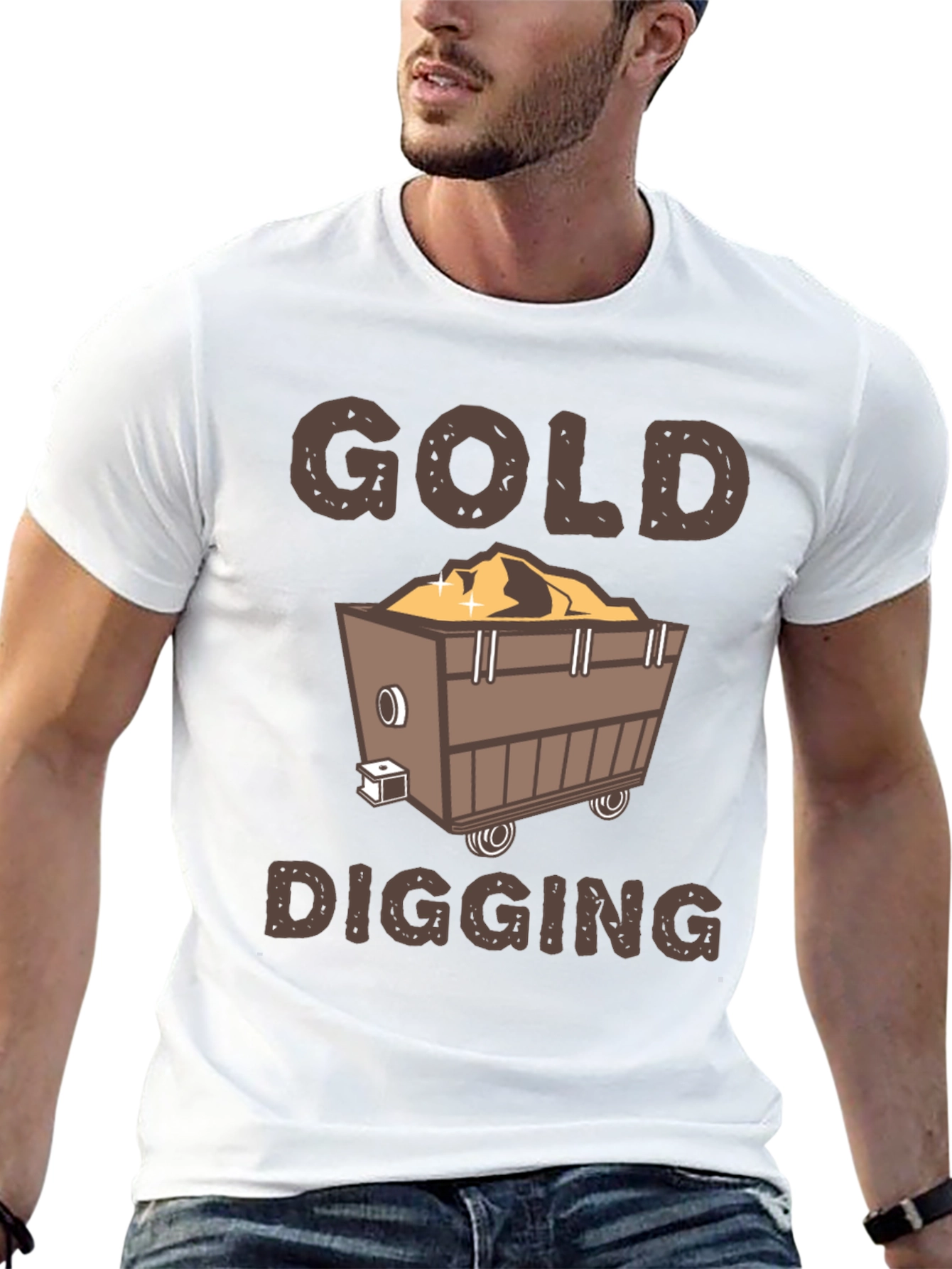 Gold Digging T-Shirt - Miner Cartoon Tee