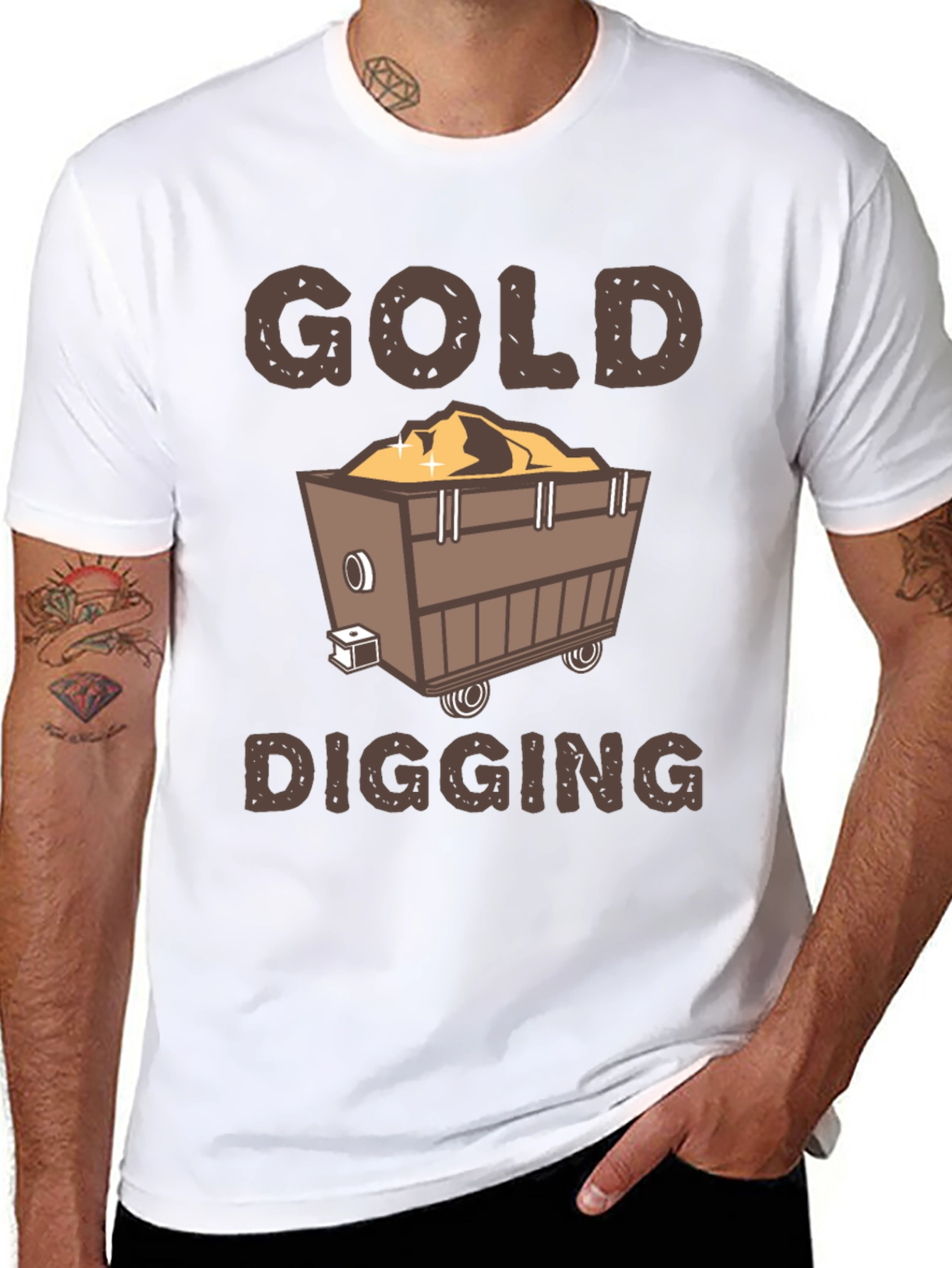 Gold Digging T-Shirt - Miner Cartoon Tee