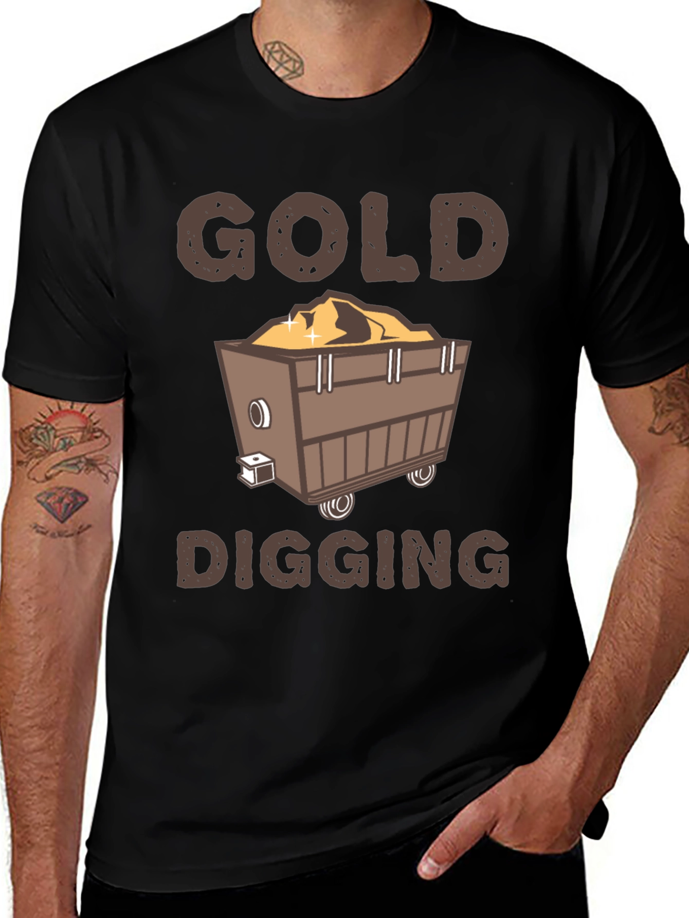 Gold Digging T-Shirt - Miner Cartoon Tee