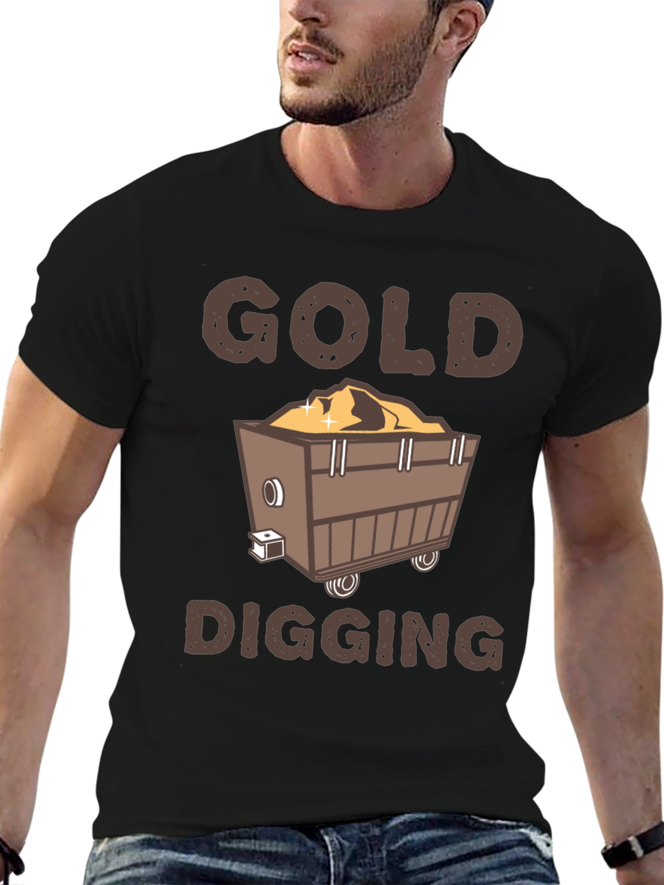 Gold Digging T-Shirt - Miner Cartoon Tee