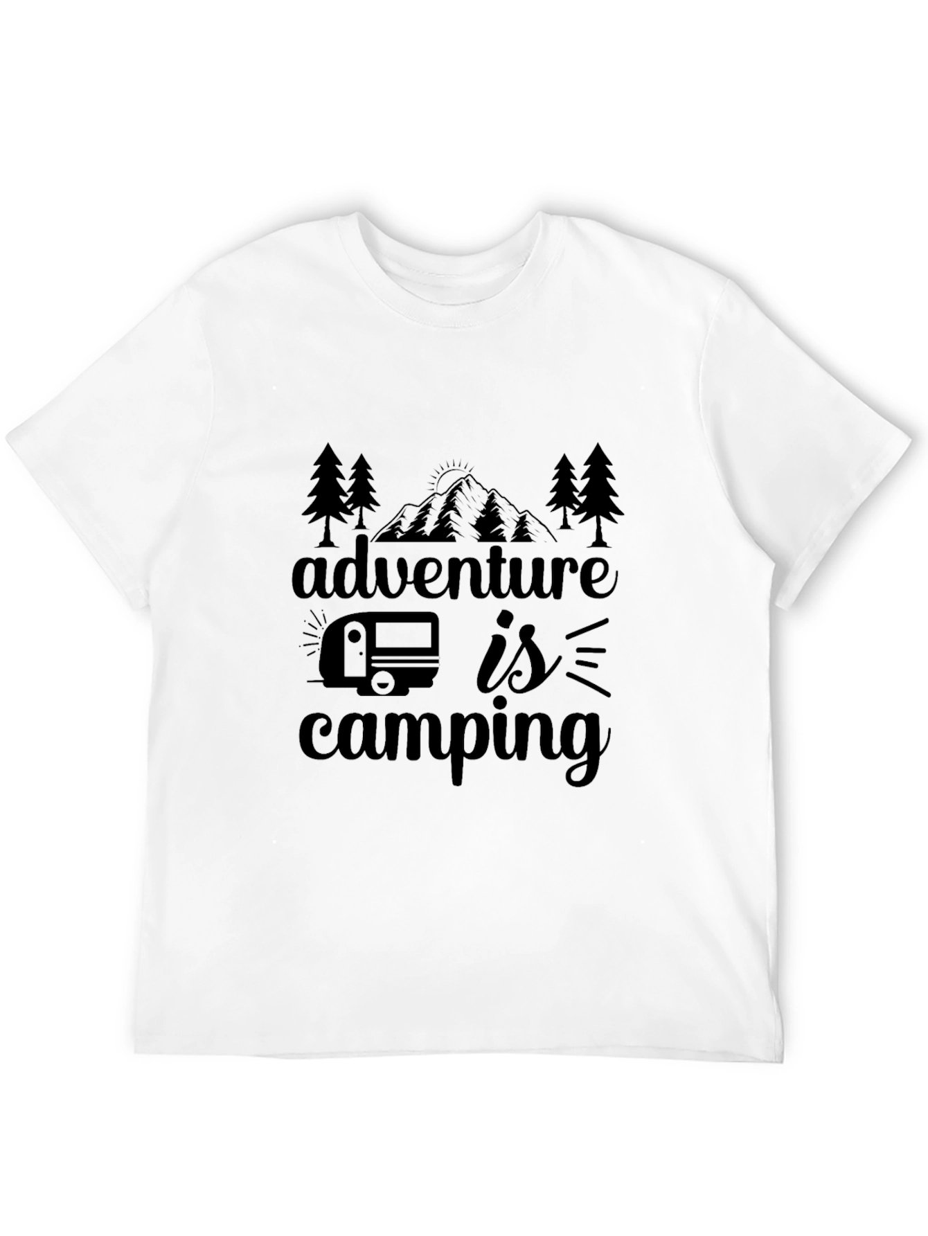 Adventure Is Camping Graphic Tee - Black
