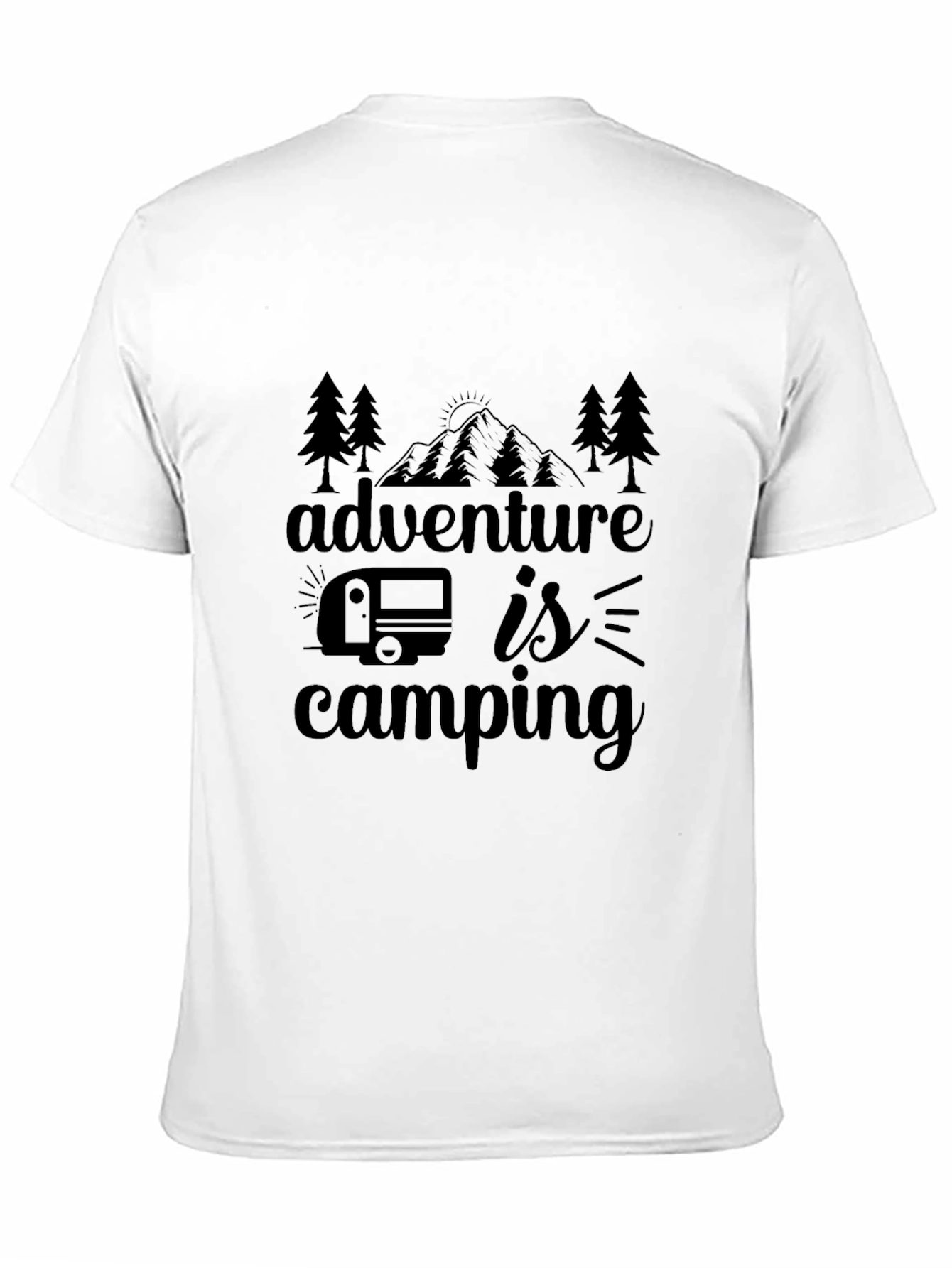 Adventure Is Camping Graphic Tee - Black