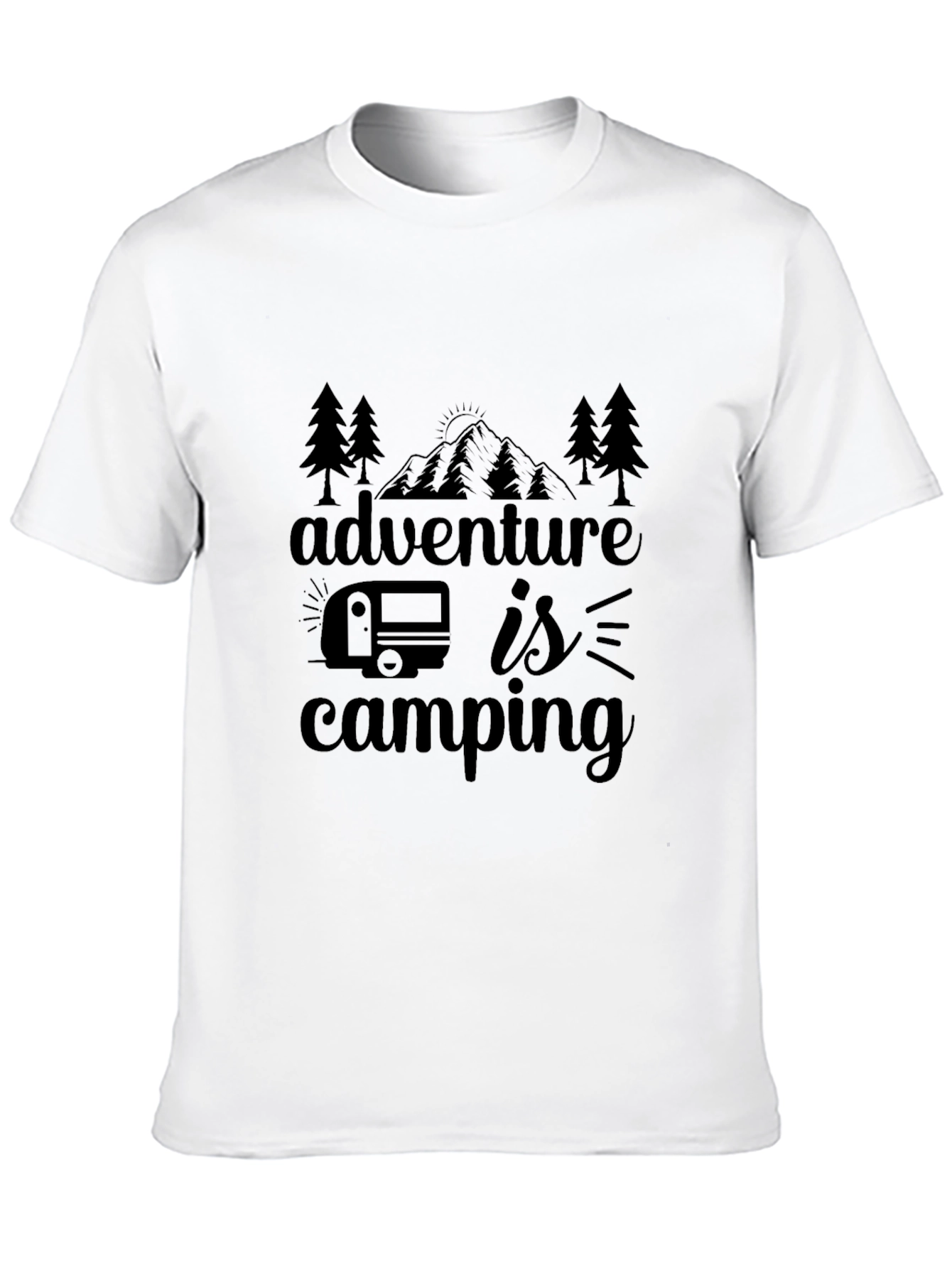 Adventure Is Camping Graphic Tee - Black