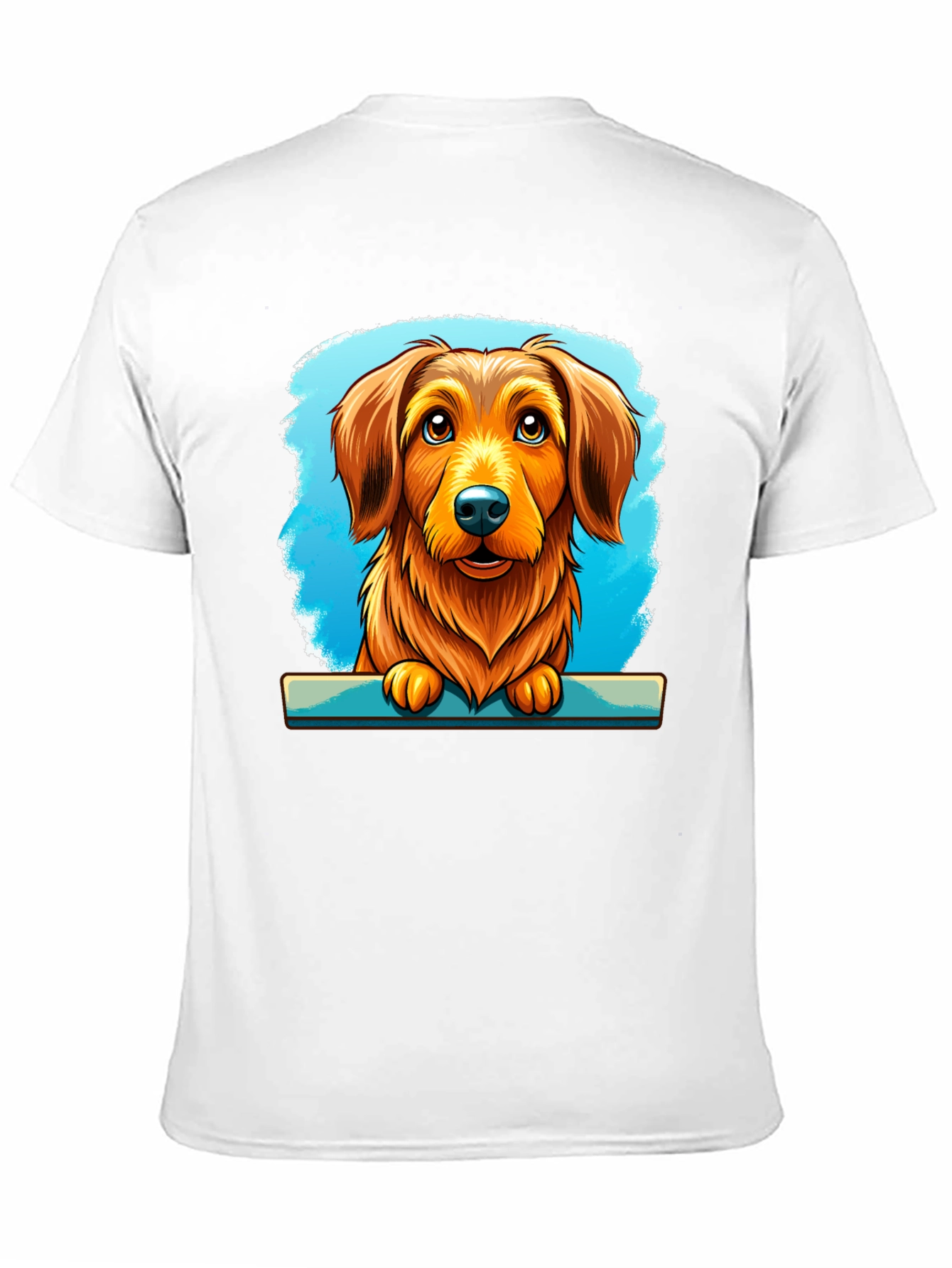 Dog Cartoon Art Print Black Tee