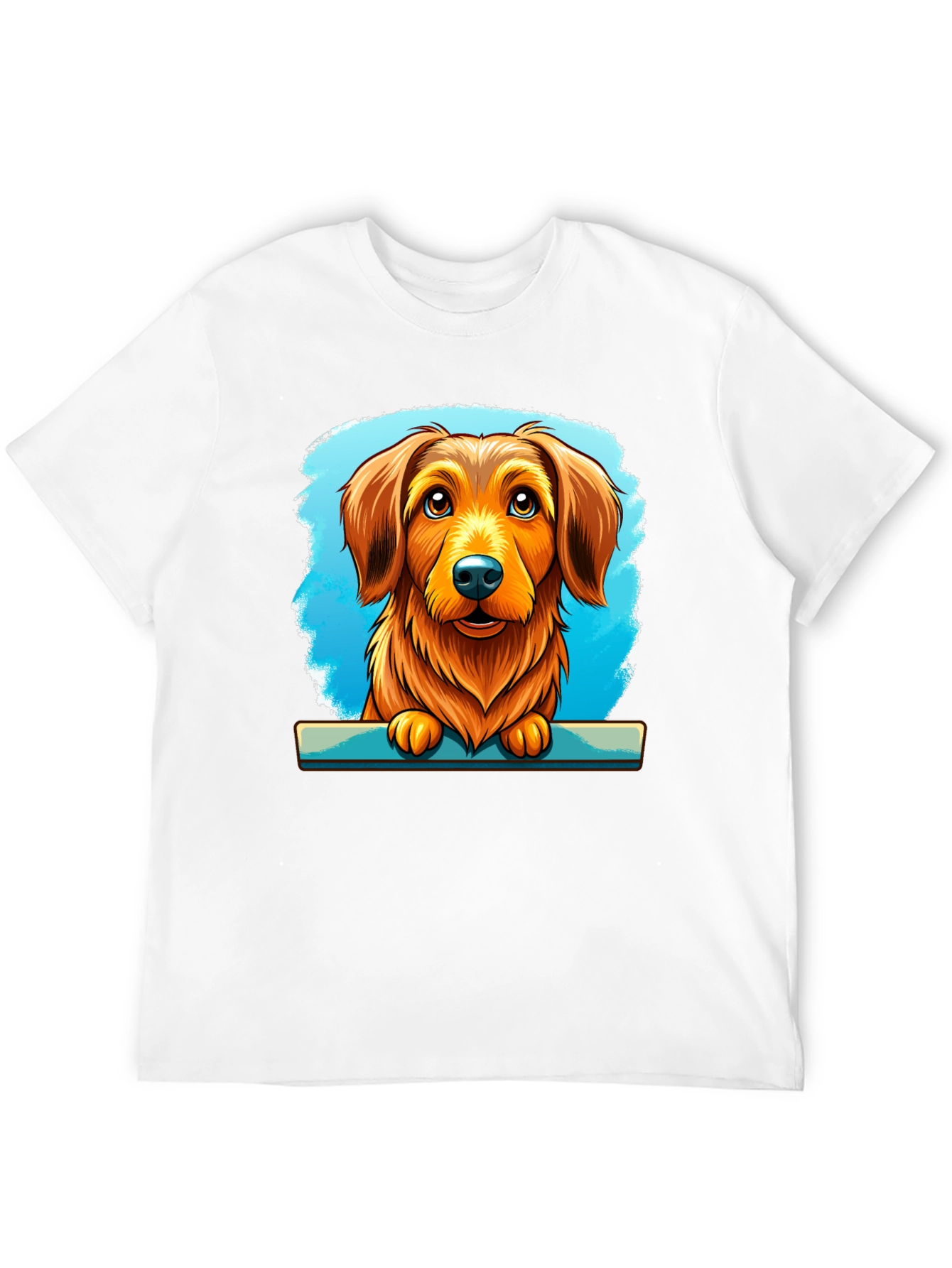 Dog Cartoon Art Print Black Tee