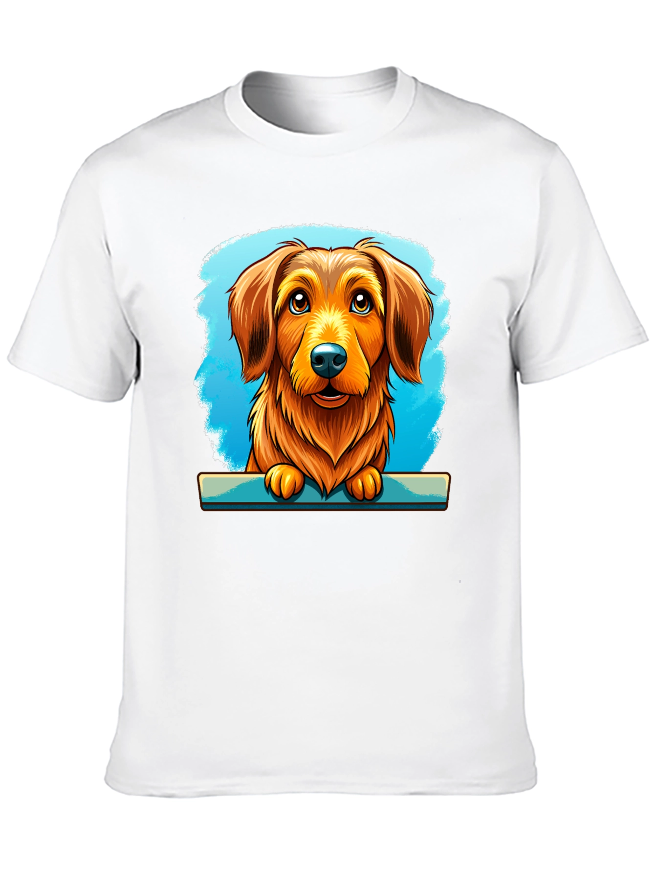 Dog Cartoon Art Print Black Tee