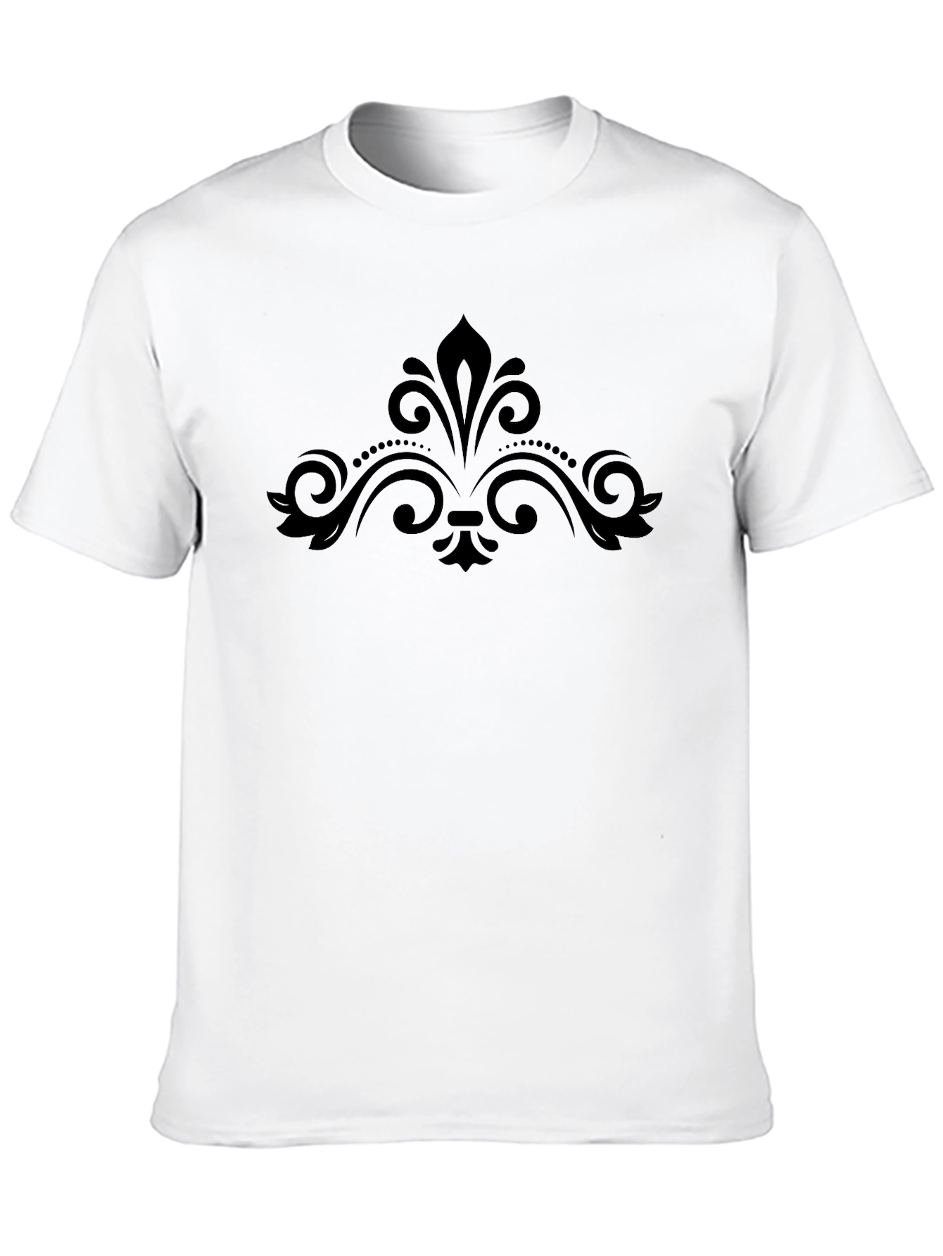 Stylish Black T-Shirt with Ornamental Design