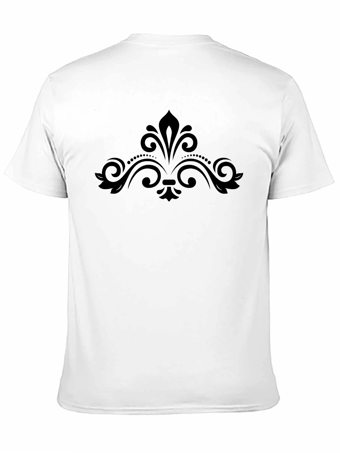 Stylish Black T-Shirt with Ornamental Design