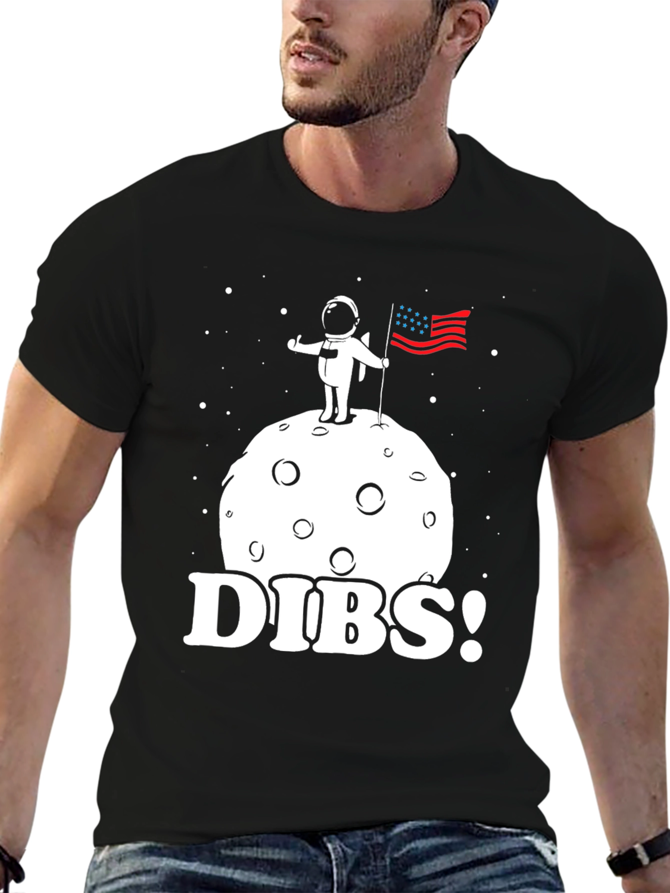 Dibs! Astronaut on Moon T-Shirt - Space Claim Tee