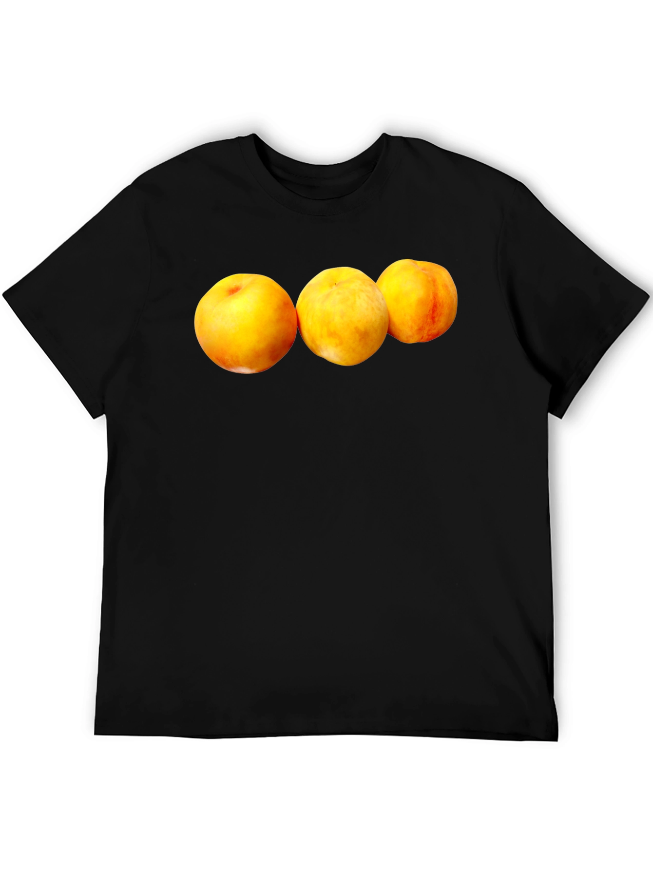 Peach Trio Graphic Black T-Shirt