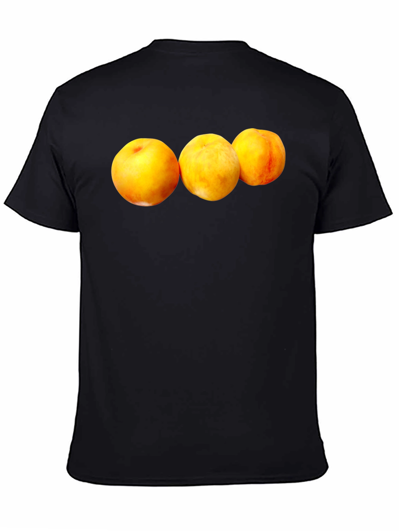 Peach Trio Graphic Black T-Shirt